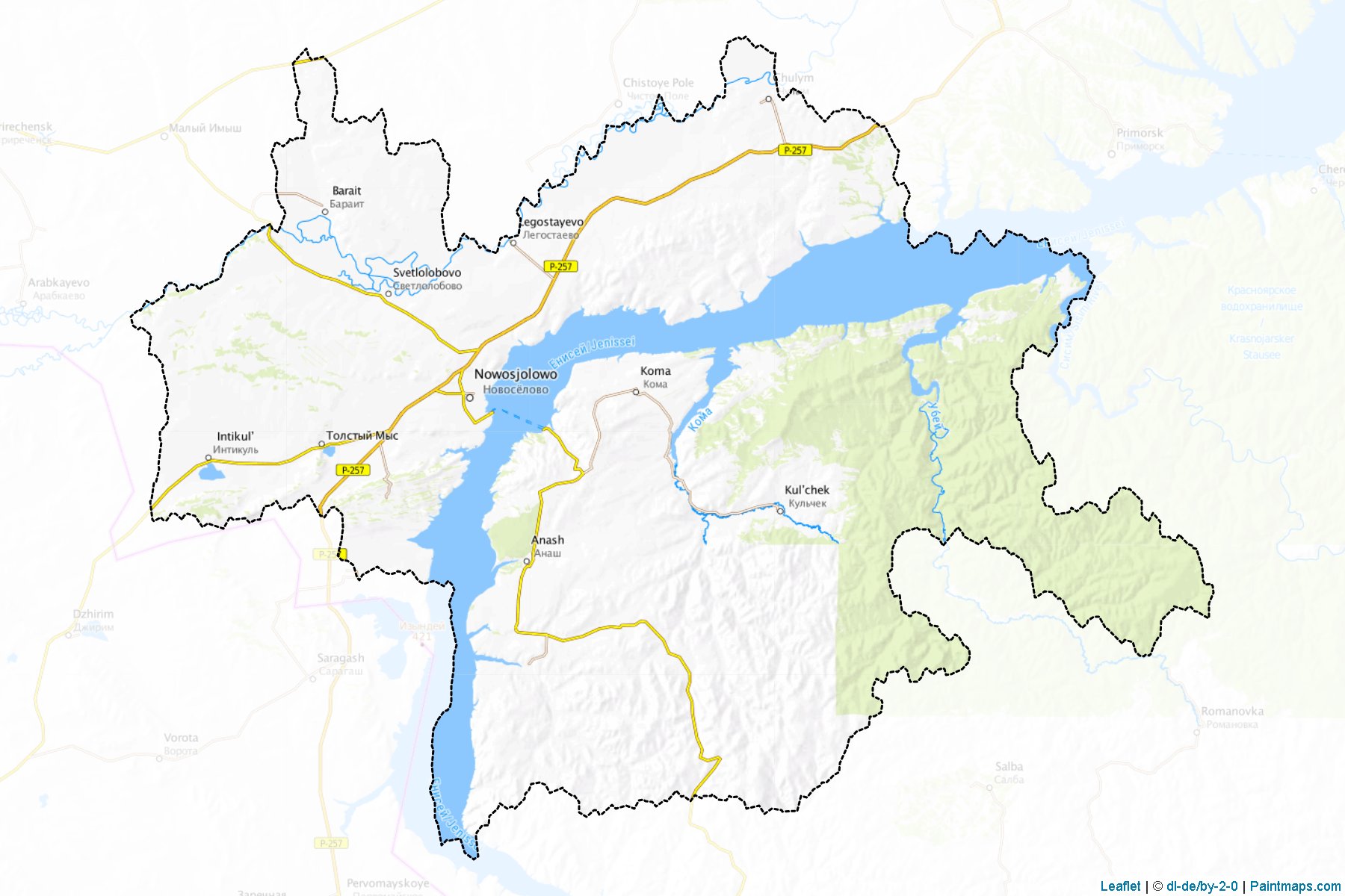 Muestras de recorte de mapas Novoselovskiy (Krasnoyarsk)-1