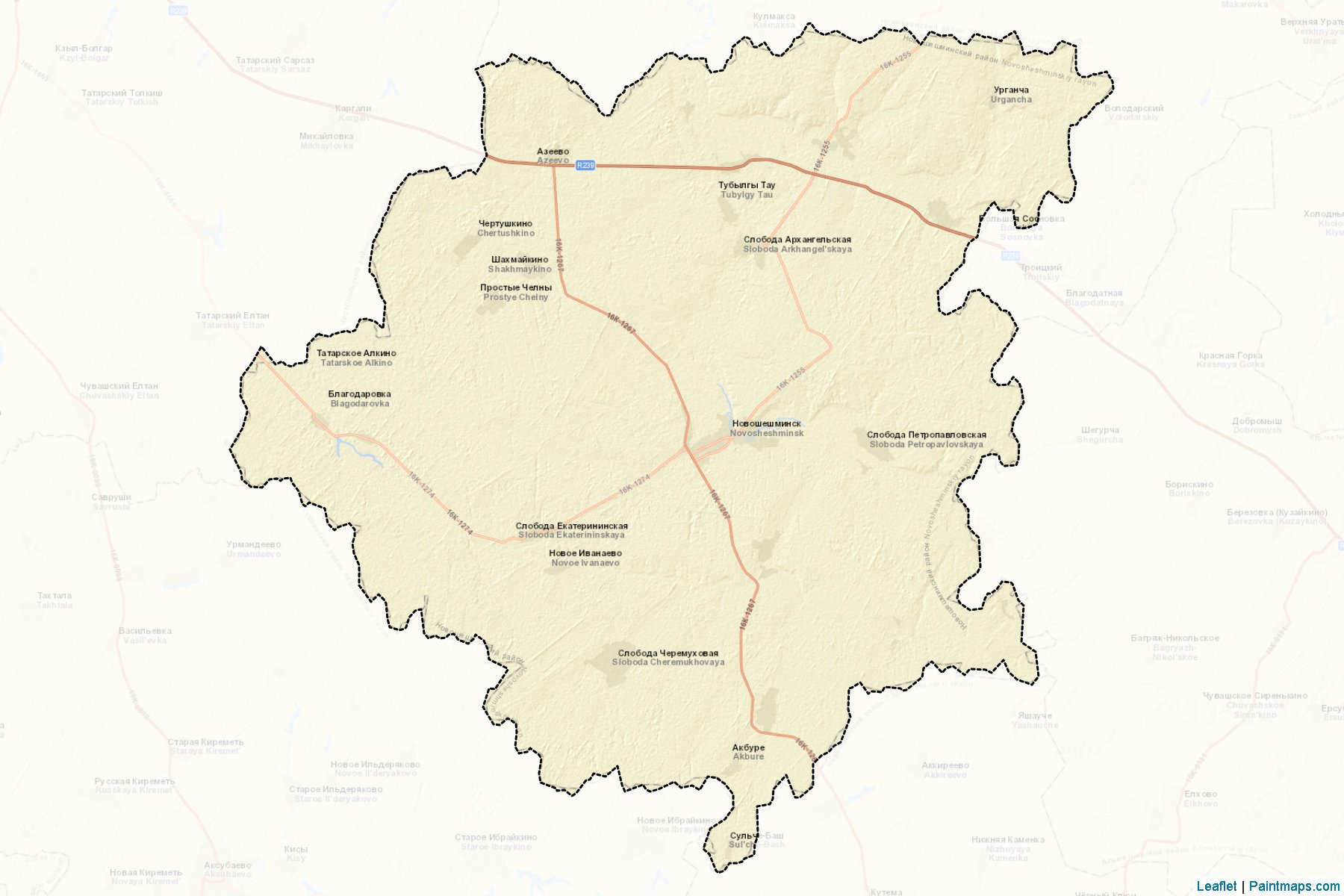 Novosheshminskiy (Tatarstan) Map Cropping Samples-2