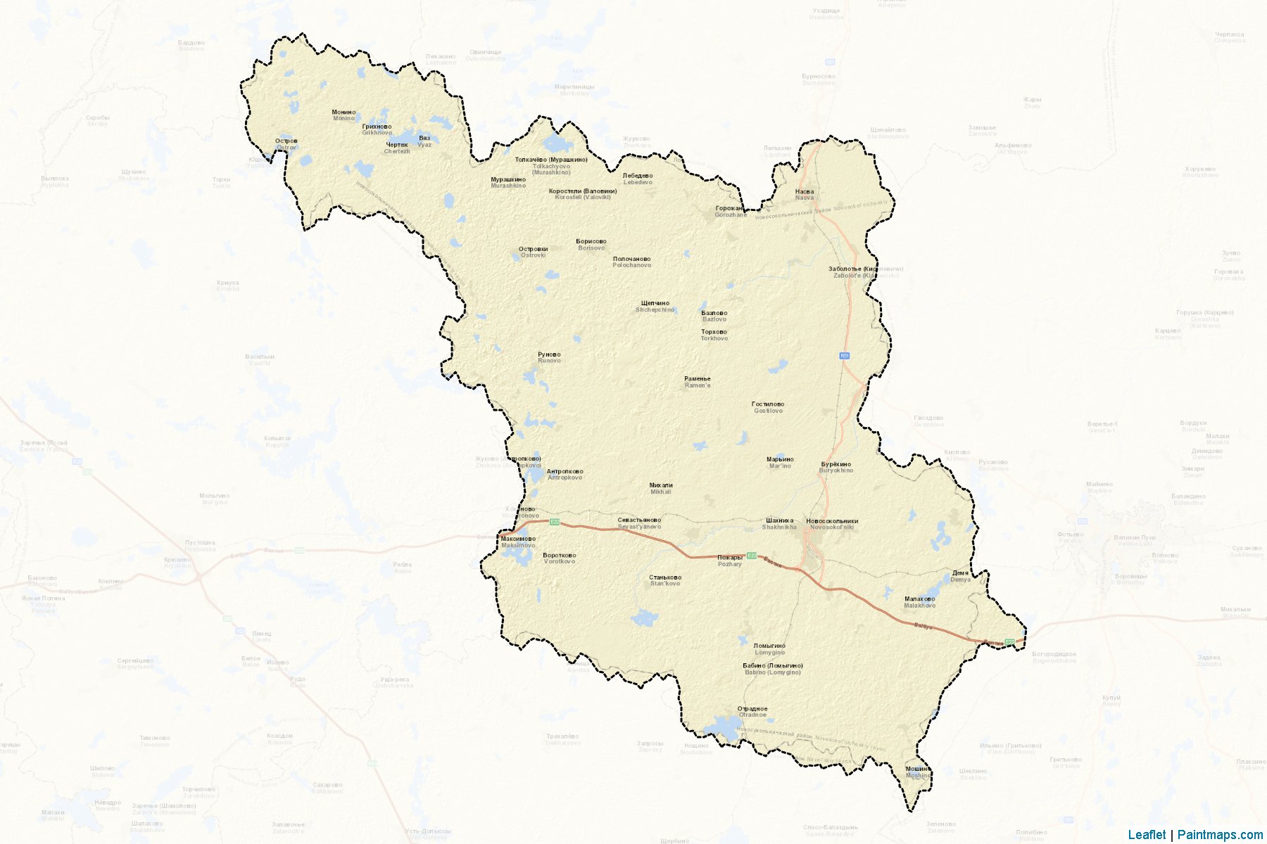 Muestras de recorte de mapas Novosokol'nicheskiy (Pskov)-2