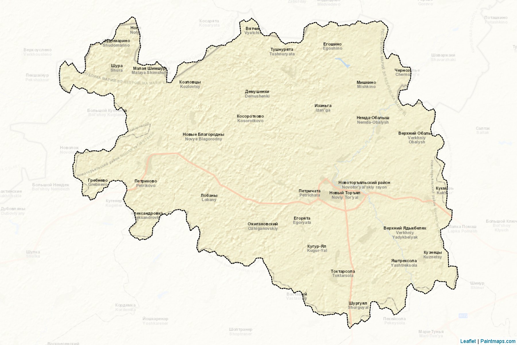 Muestras de recorte de mapas Novotor'jal'skiy (Mari El)-2