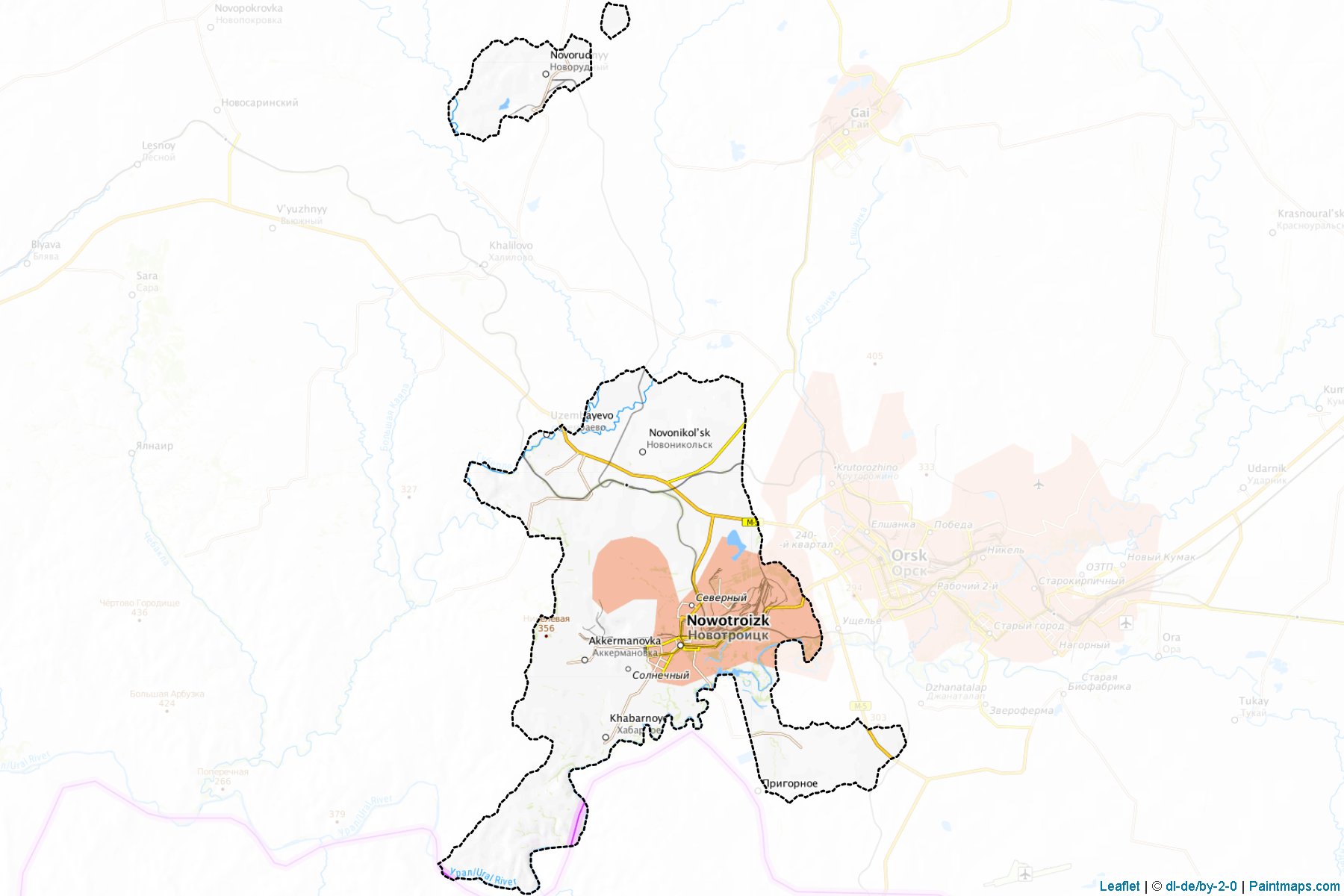 Novotroick (Orenburg) Map Cropping Samples-1