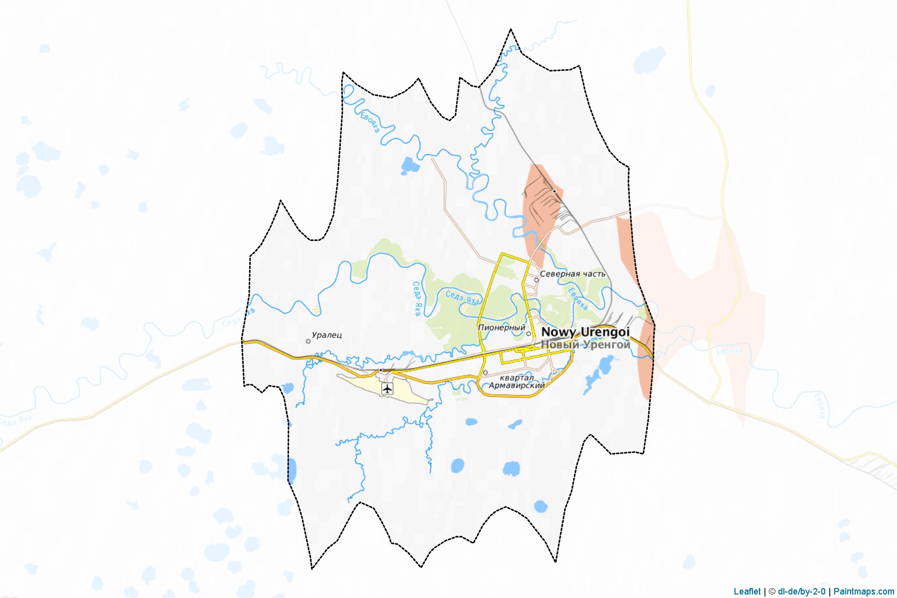 Novyj Urengoj (Yamalo-Nenets) Map Cropping Samples-1