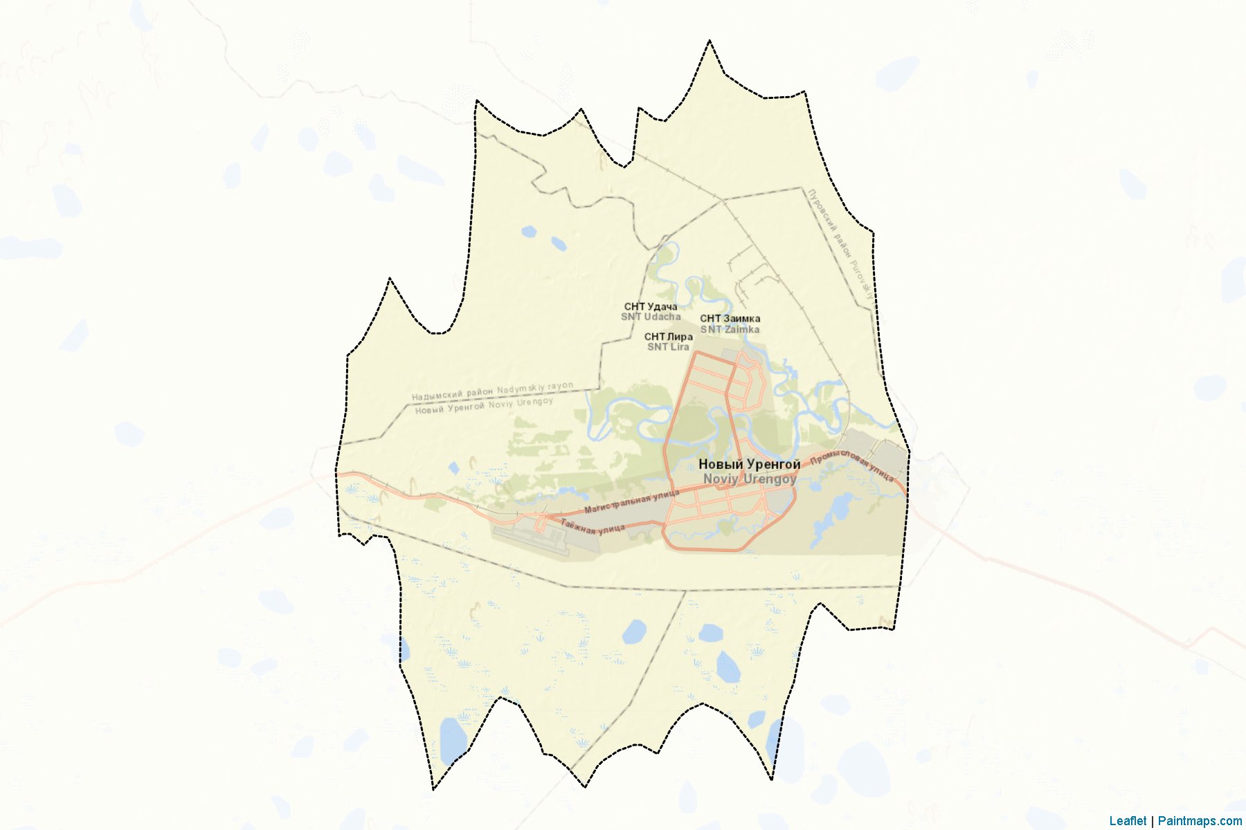 Novyj Urengoj (Yamalo-Nenets) Map Cropping Samples-2