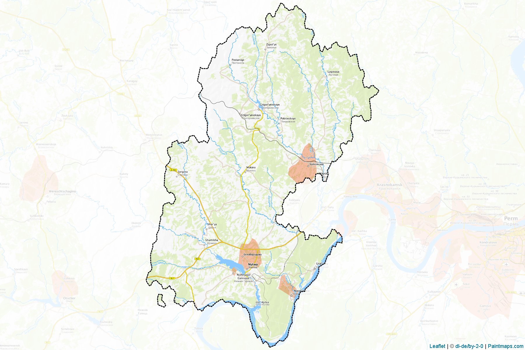 Muestras de recorte de mapas Nytvenskiy (Perm)-1