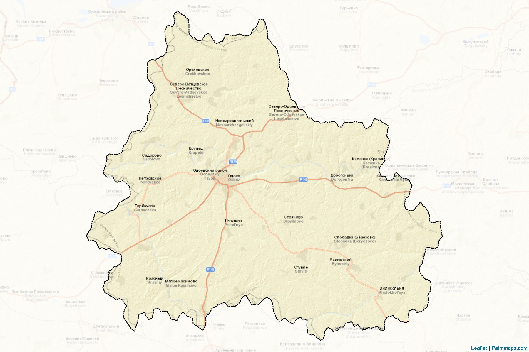 Muestras de recorte de mapas Odoevskiy (Tula)-2