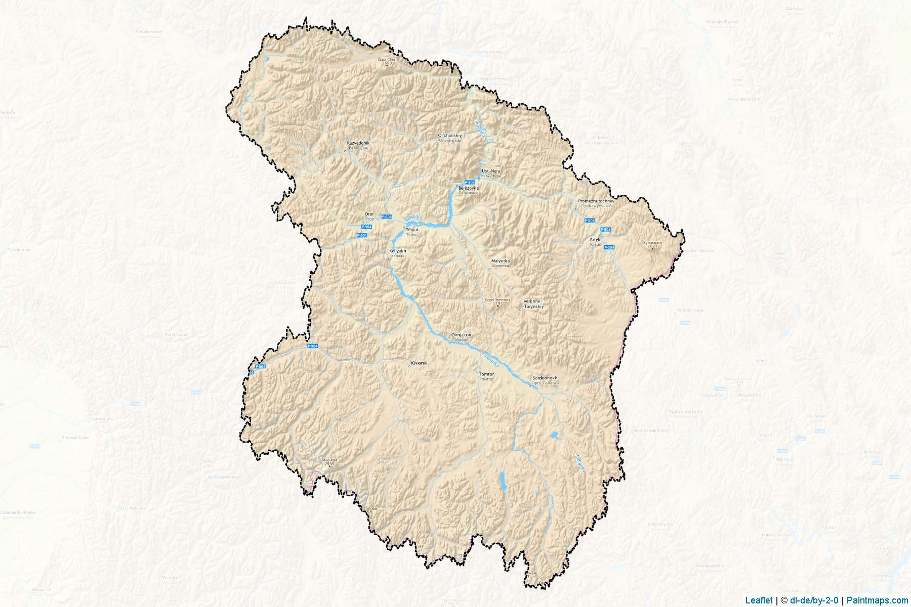 Ojmjakonskiy (Sakha) Map Cropping Samples-1