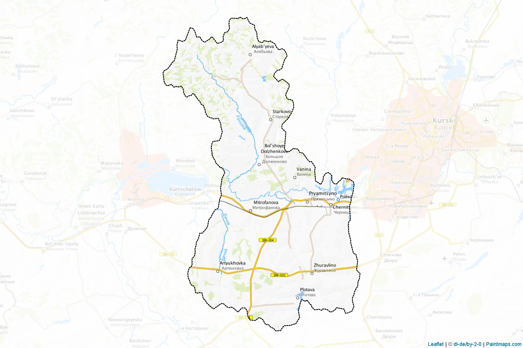 Muestras de recorte de mapas Oktjabr'skiy (Kursk)-1