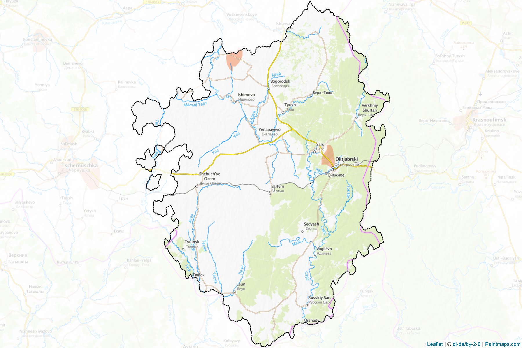 Muestras de recorte de mapas Oktjabr'skiy (Perm)-1