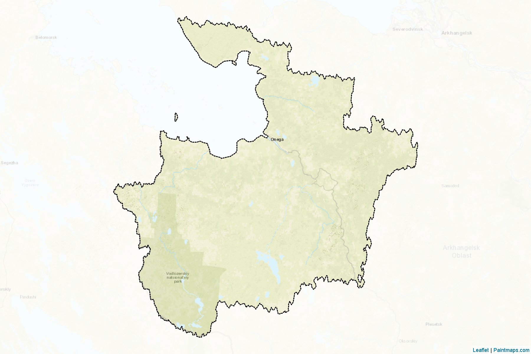 Muestras de recorte de mapas Onezhskiy (Arkhangelsk)-2