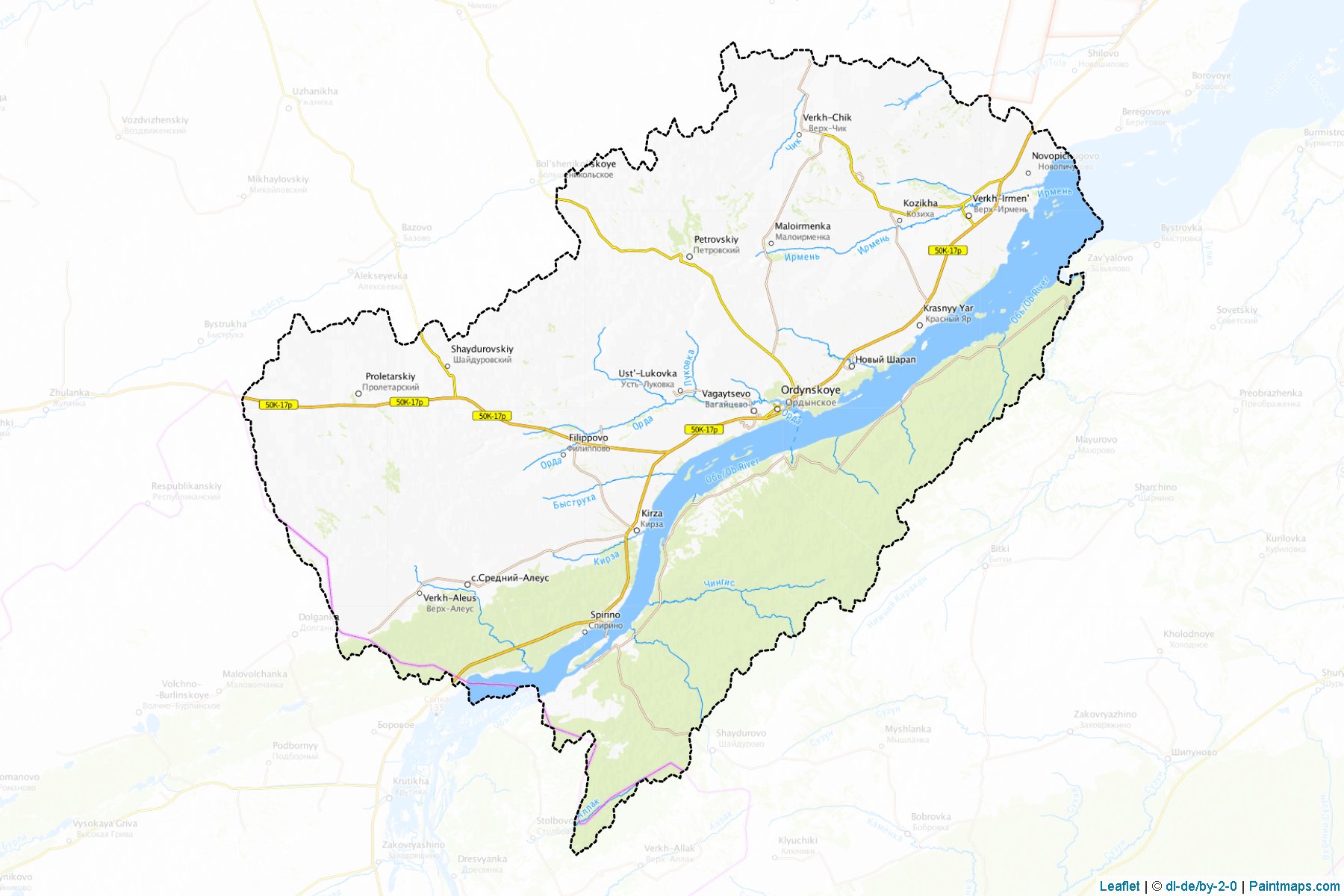 Muestras de recorte de mapas Ordynskiy (Novosibirsk)-1