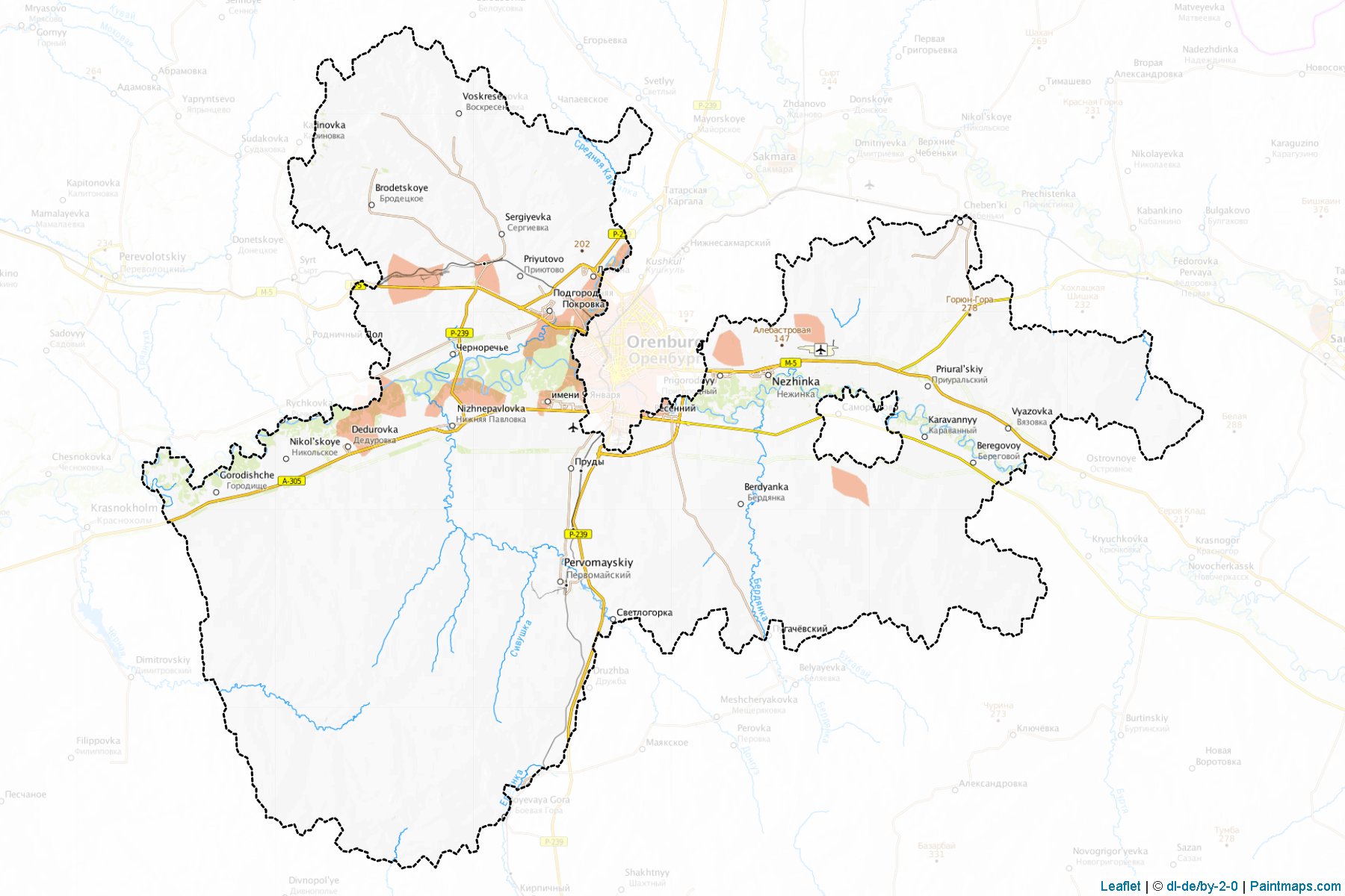 Muestras de recorte de mapas Orenburgskiy (Orenburg)-1