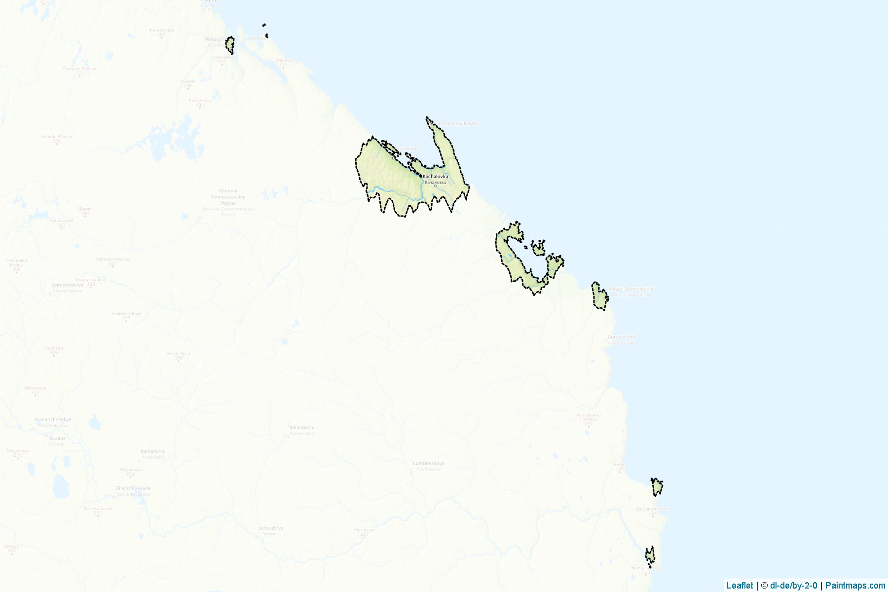 Muestras de recorte de mapas Ostrovnoj (Murmansk)-1