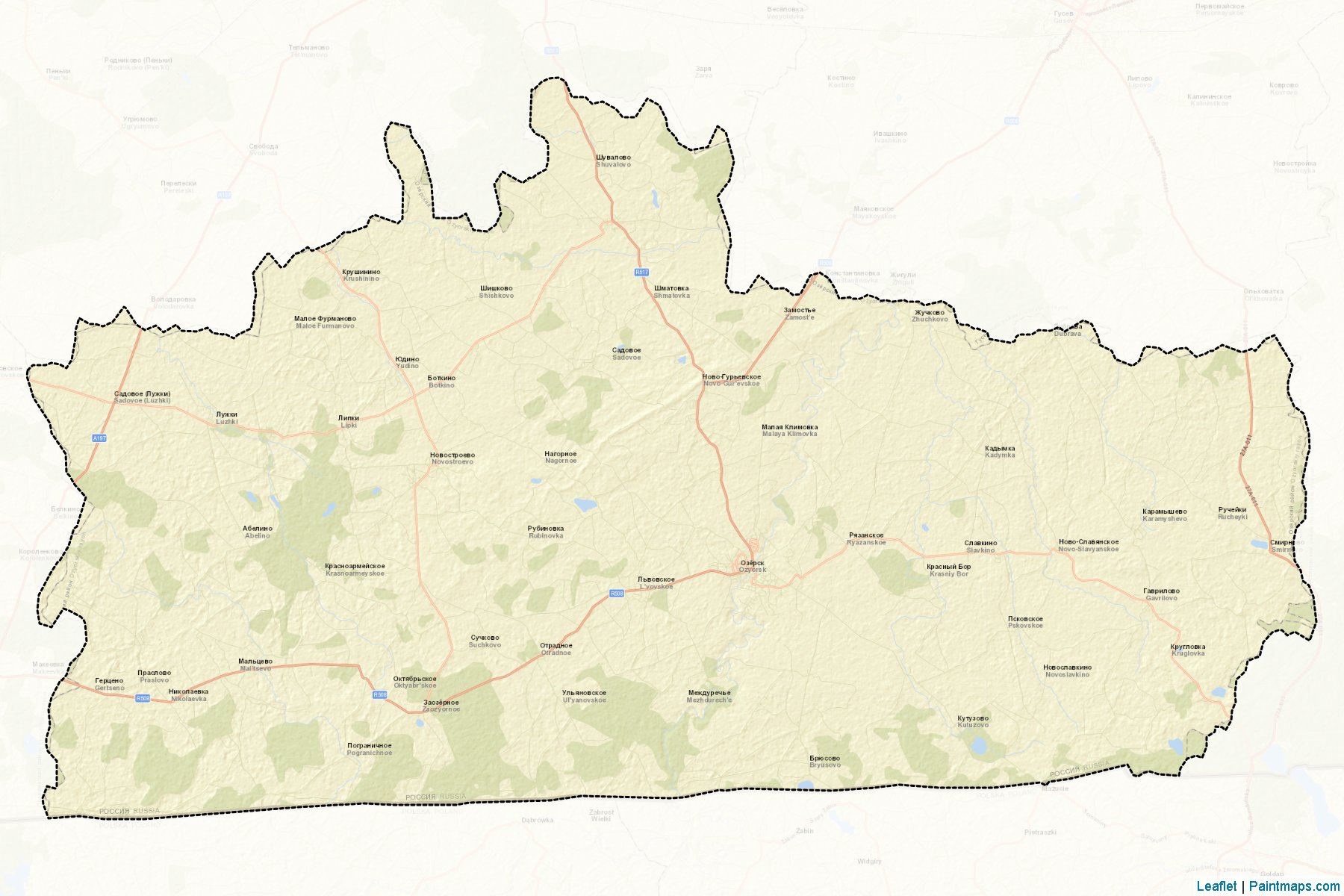 Muestras de recorte de mapas Ozjorskiy (Kaliningrad)-2