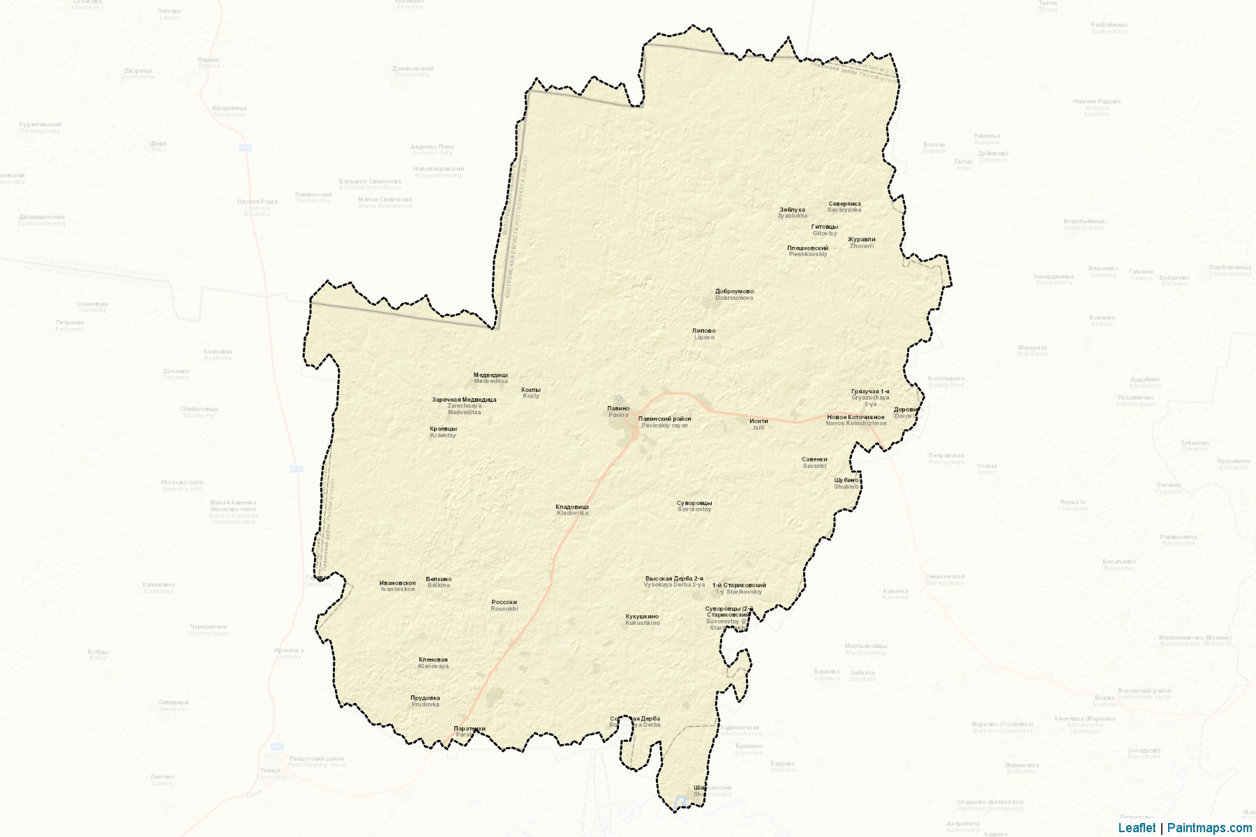 Muestras de recorte de mapas Pavinskiy (Kostroma)-2