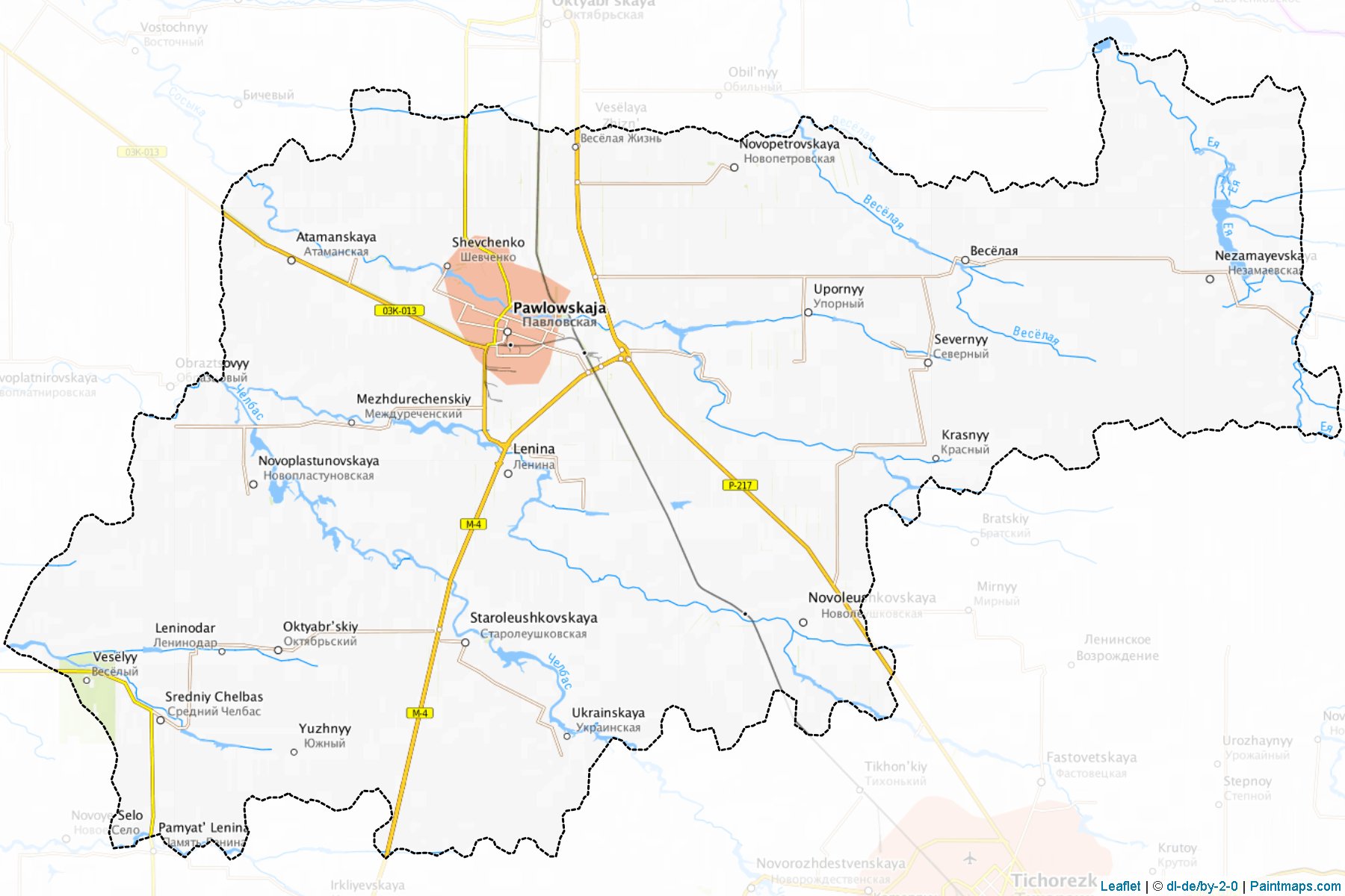 Muestras de recorte de mapas Pavlovskiy (Krasnodar)-1