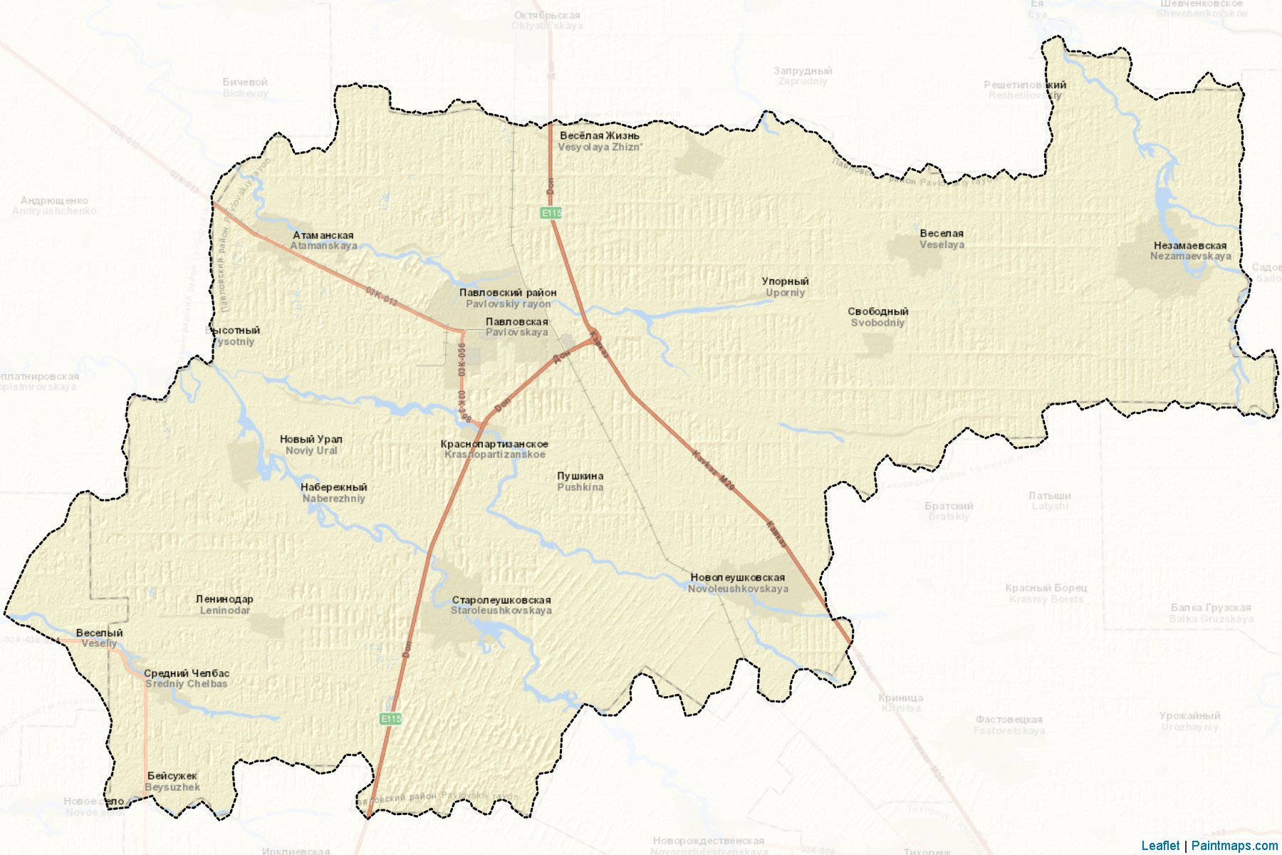 Muestras de recorte de mapas Pavlovskiy (Krasnodar)-2