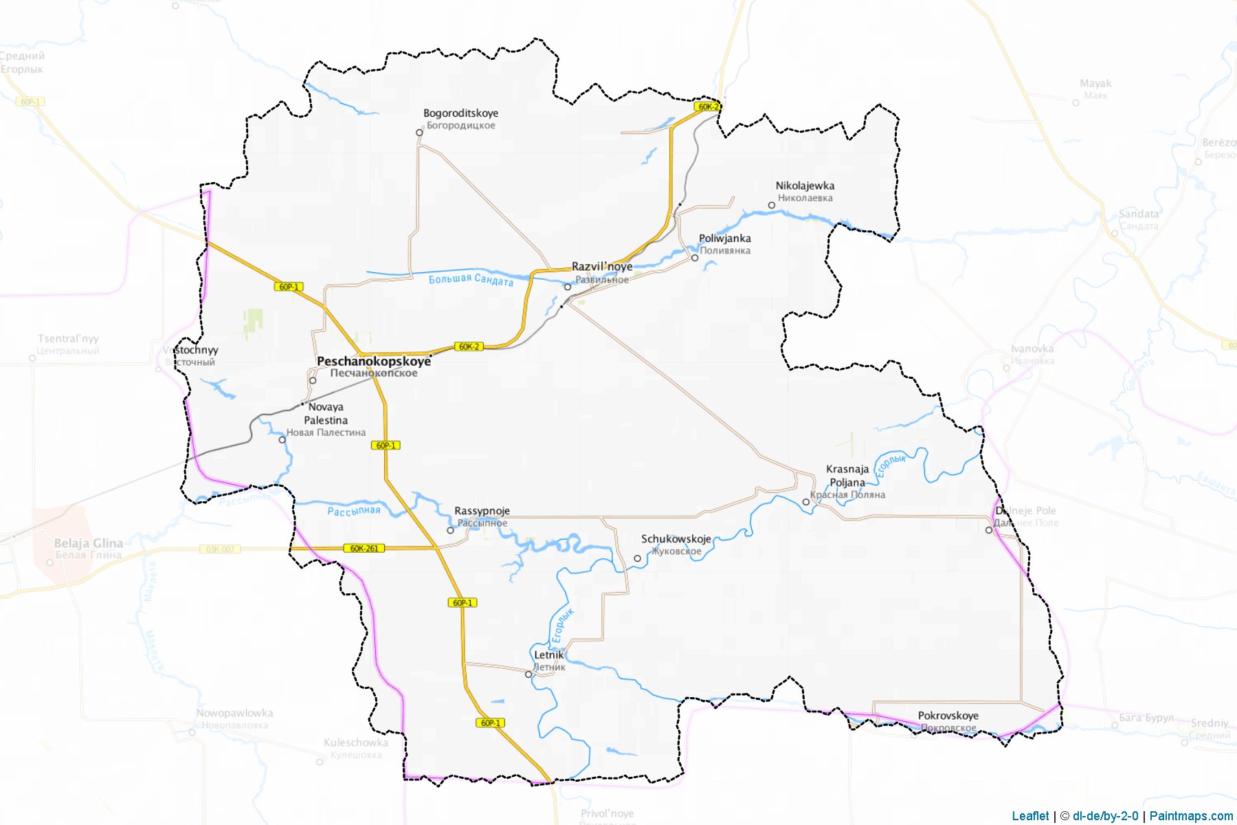 Muestras de recorte de mapas Peschanokopskiy (Rostov)-1