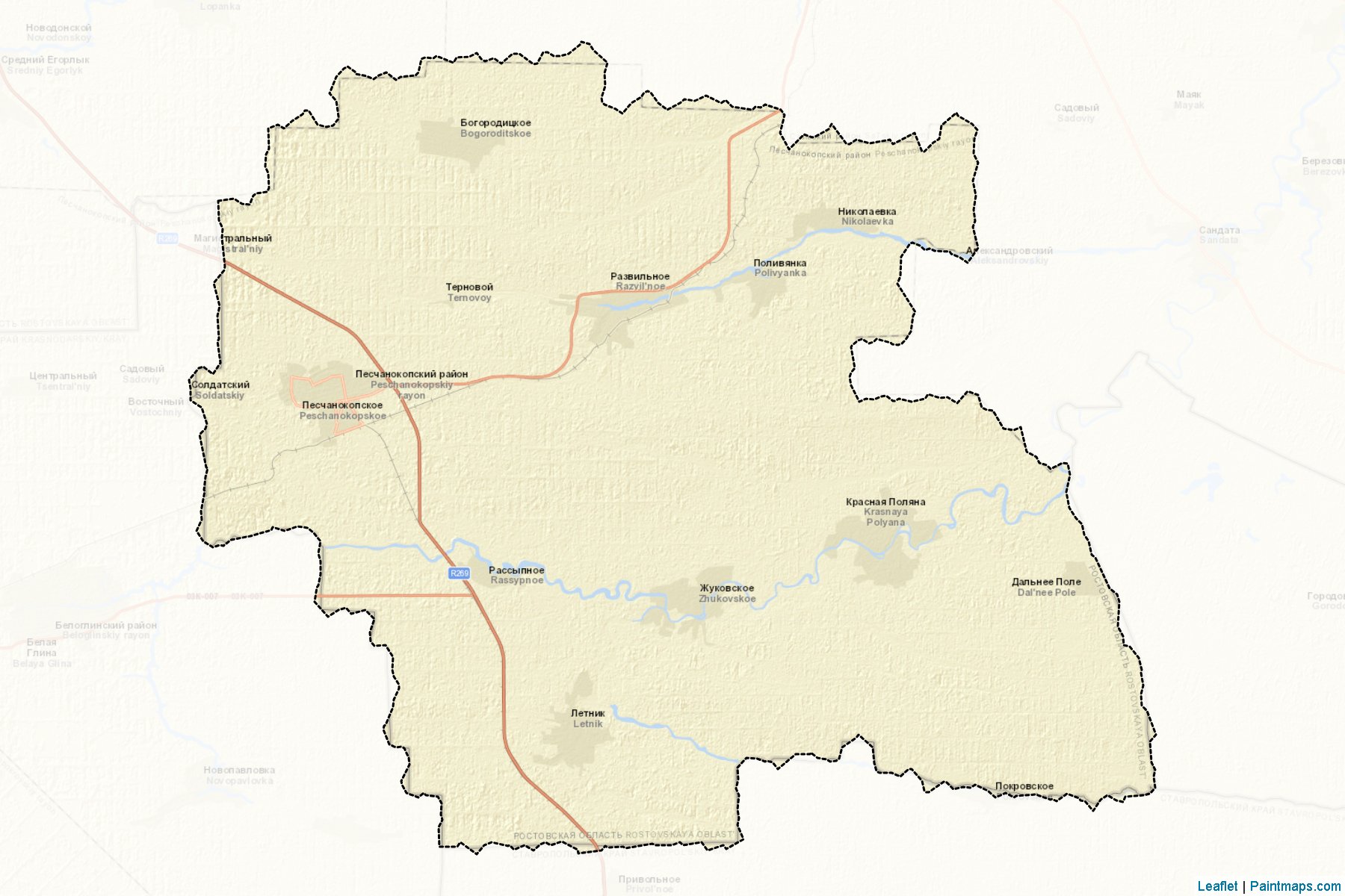 Muestras de recorte de mapas Peschanokopskiy (Rostov)-2