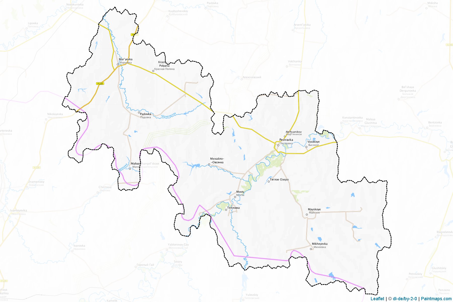 Muestras de recorte de mapas Pestravskiy (Samara)-1