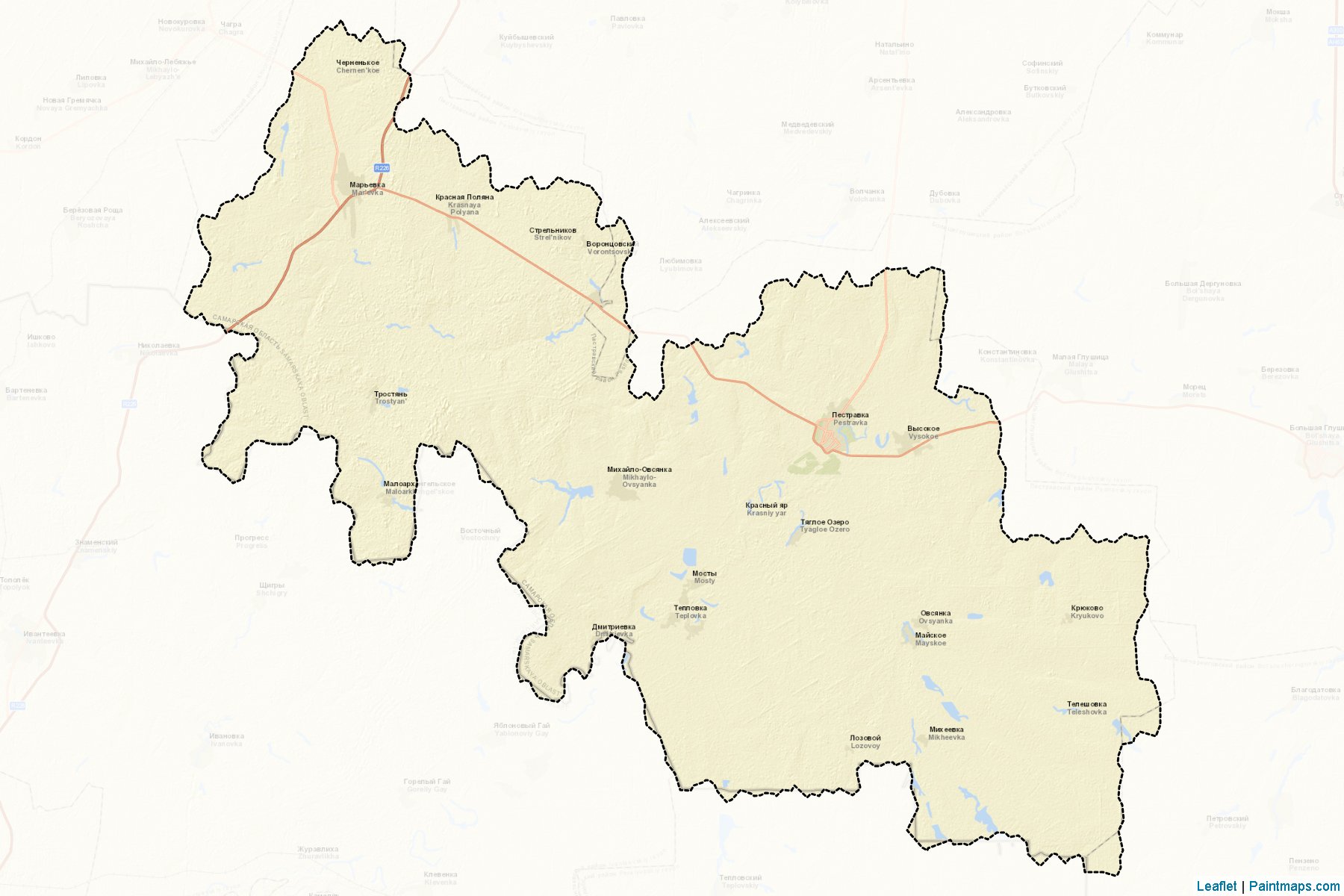 Muestras de recorte de mapas Pestravskiy (Samara)-2