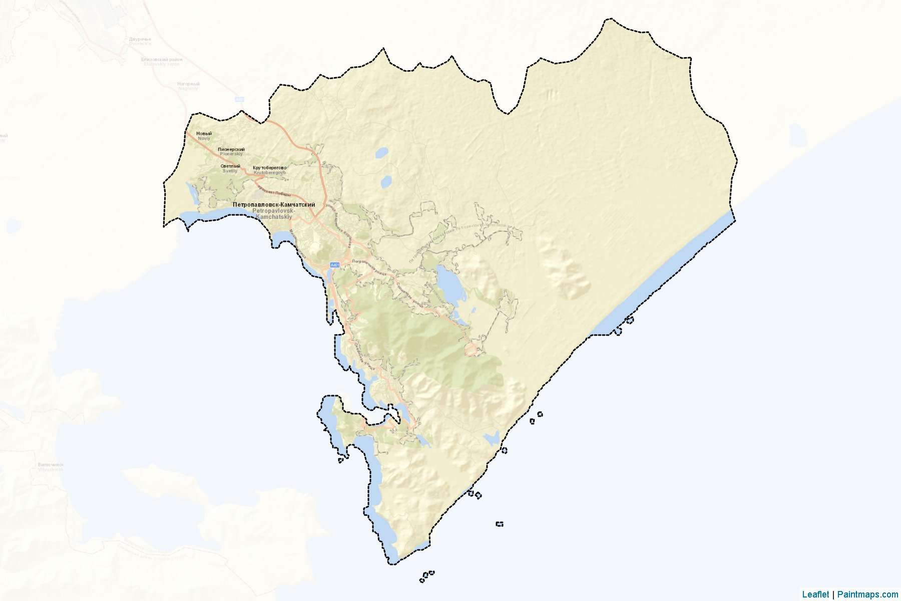 Petropavlovsk-Kamchatskiy (Kamchatka) Map Cropping Samples-2