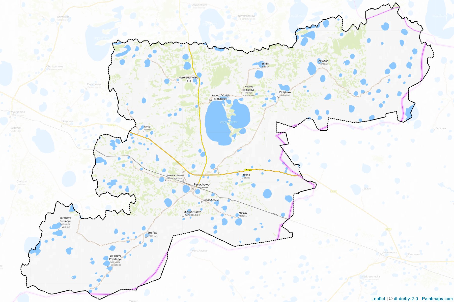 Muestras de recorte de mapas Petukhovskiy (Kurgan)-1