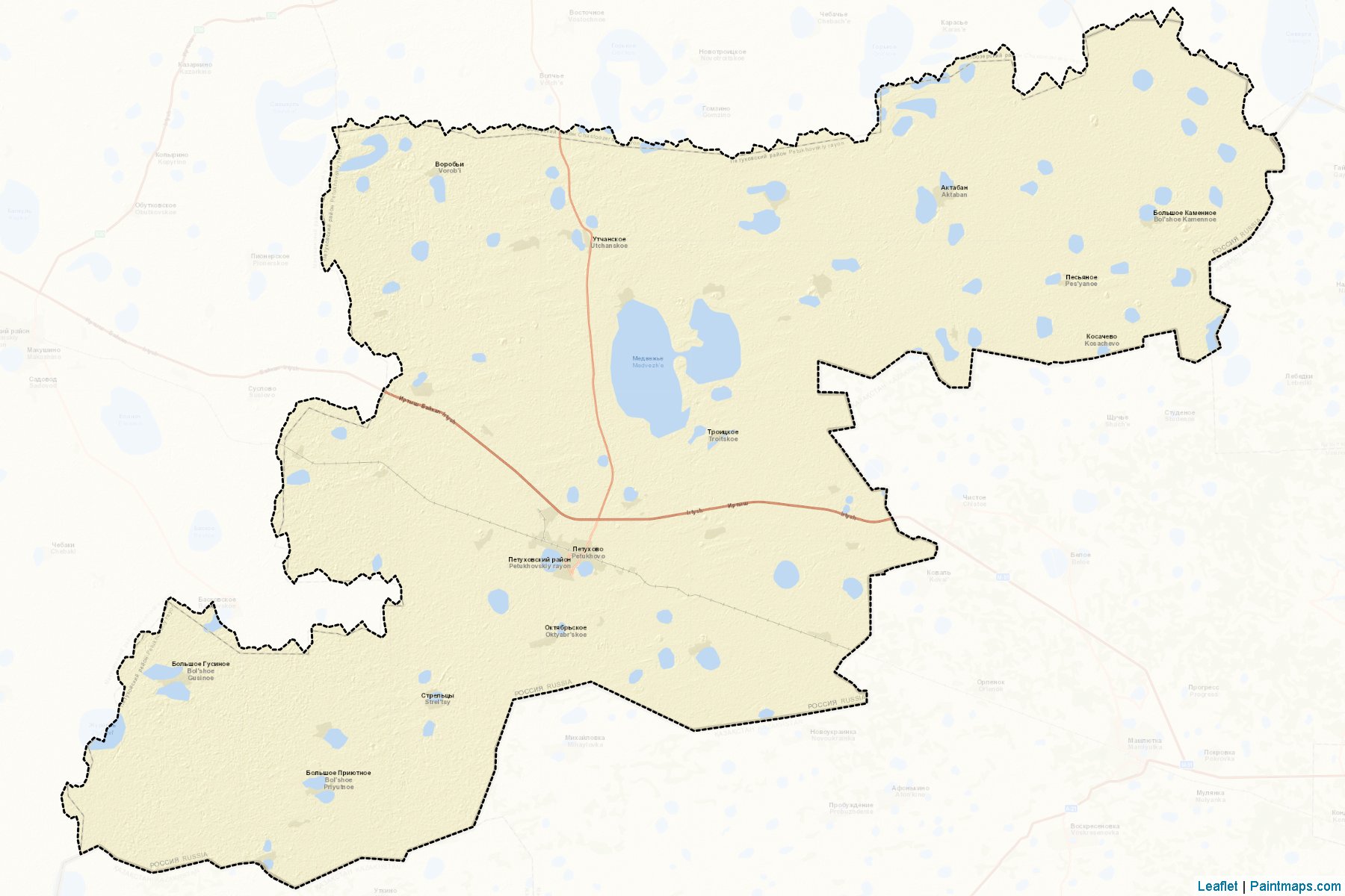 Muestras de recorte de mapas Petukhovskiy (Kurgan)-2