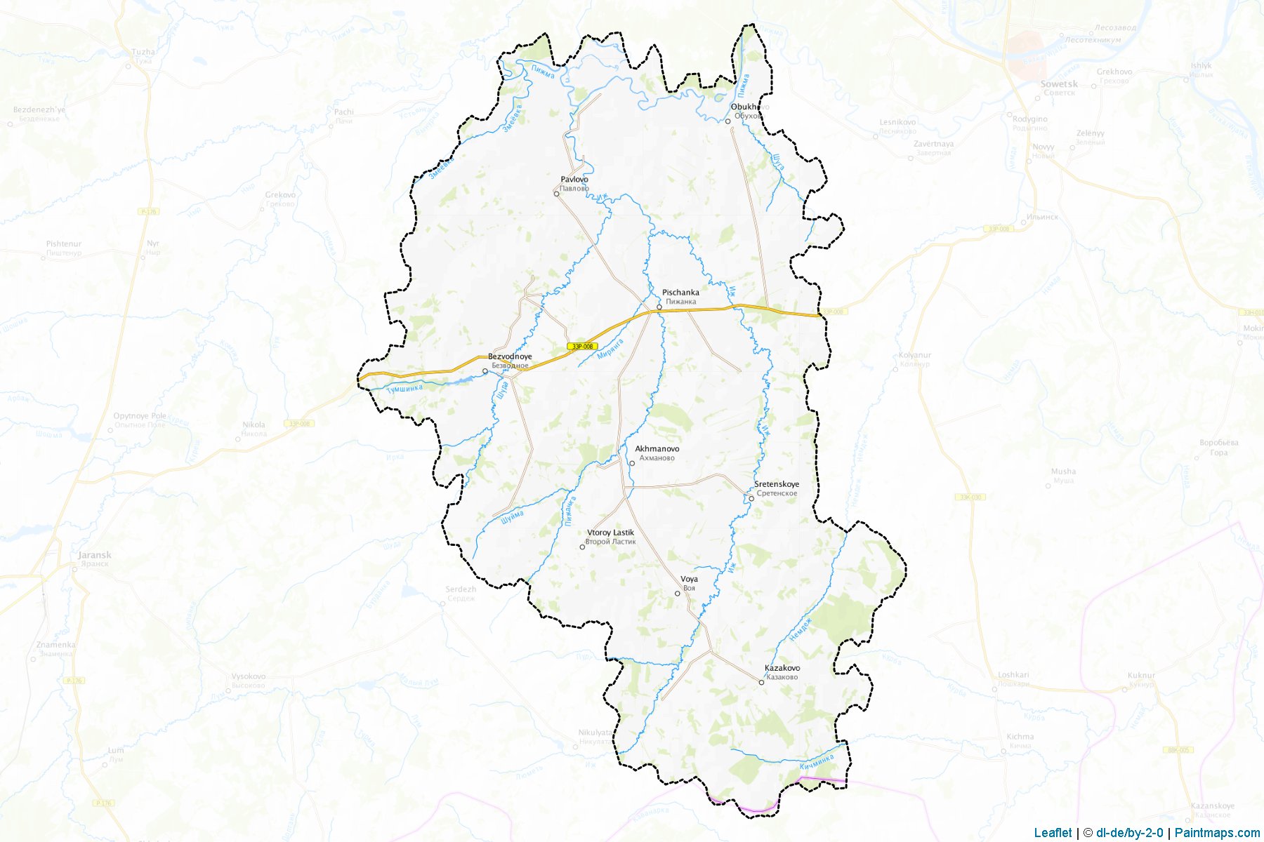 Muestras de recorte de mapas Pizhanskiy (Kirov)-1