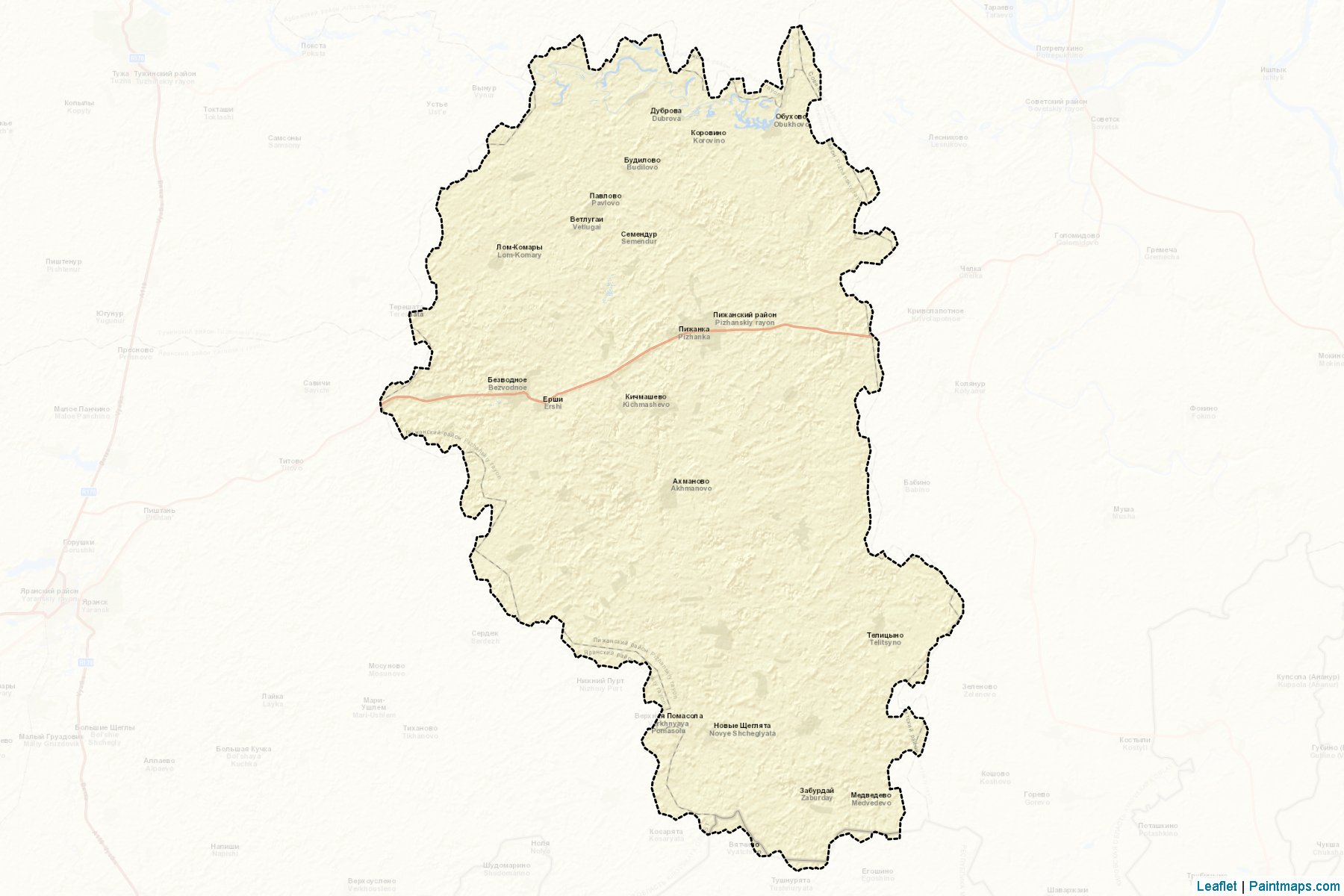 Muestras de recorte de mapas Pizhanskiy (Kirov)-2