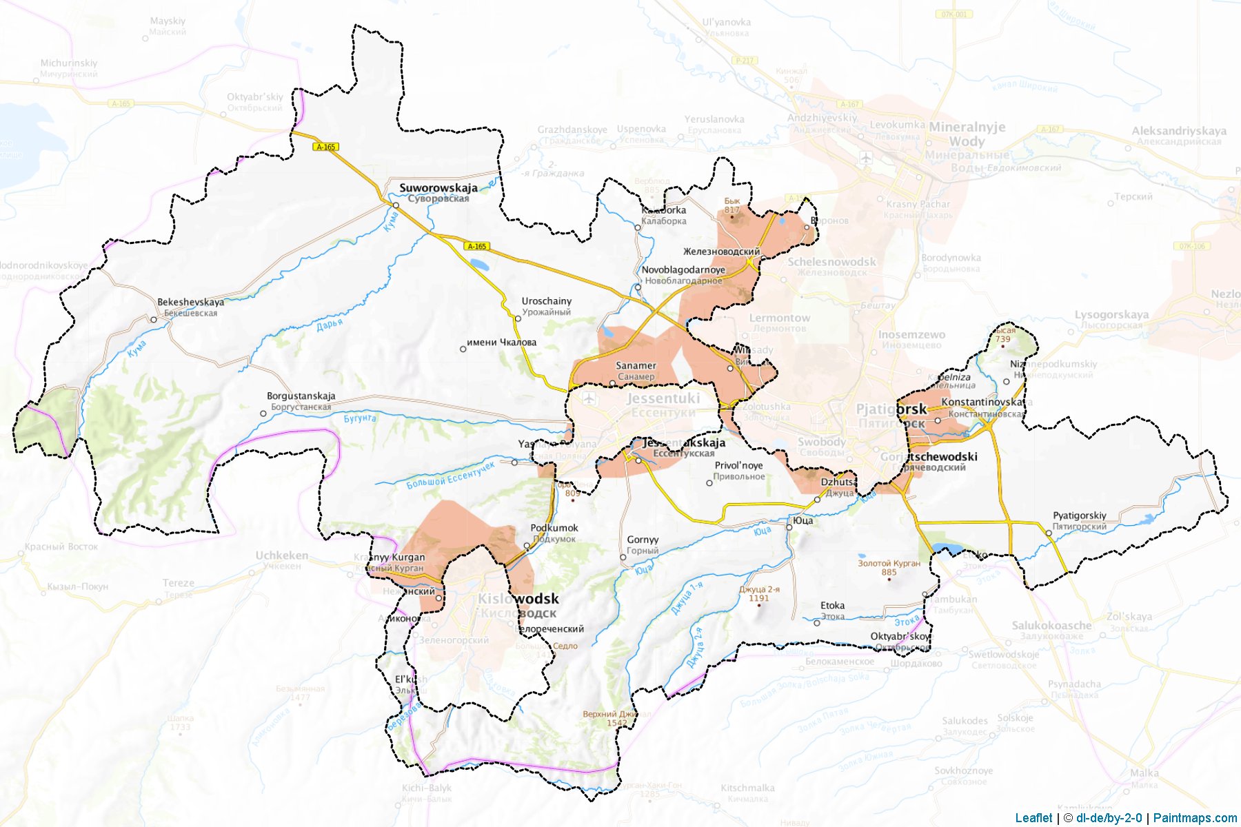 Muestras de recorte de mapas Predgornyj (Stavropol)-1