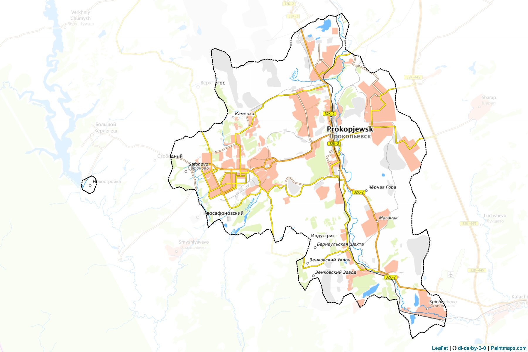 Muestras de recorte de mapas Prokop'evsk (Kemerovo)-1