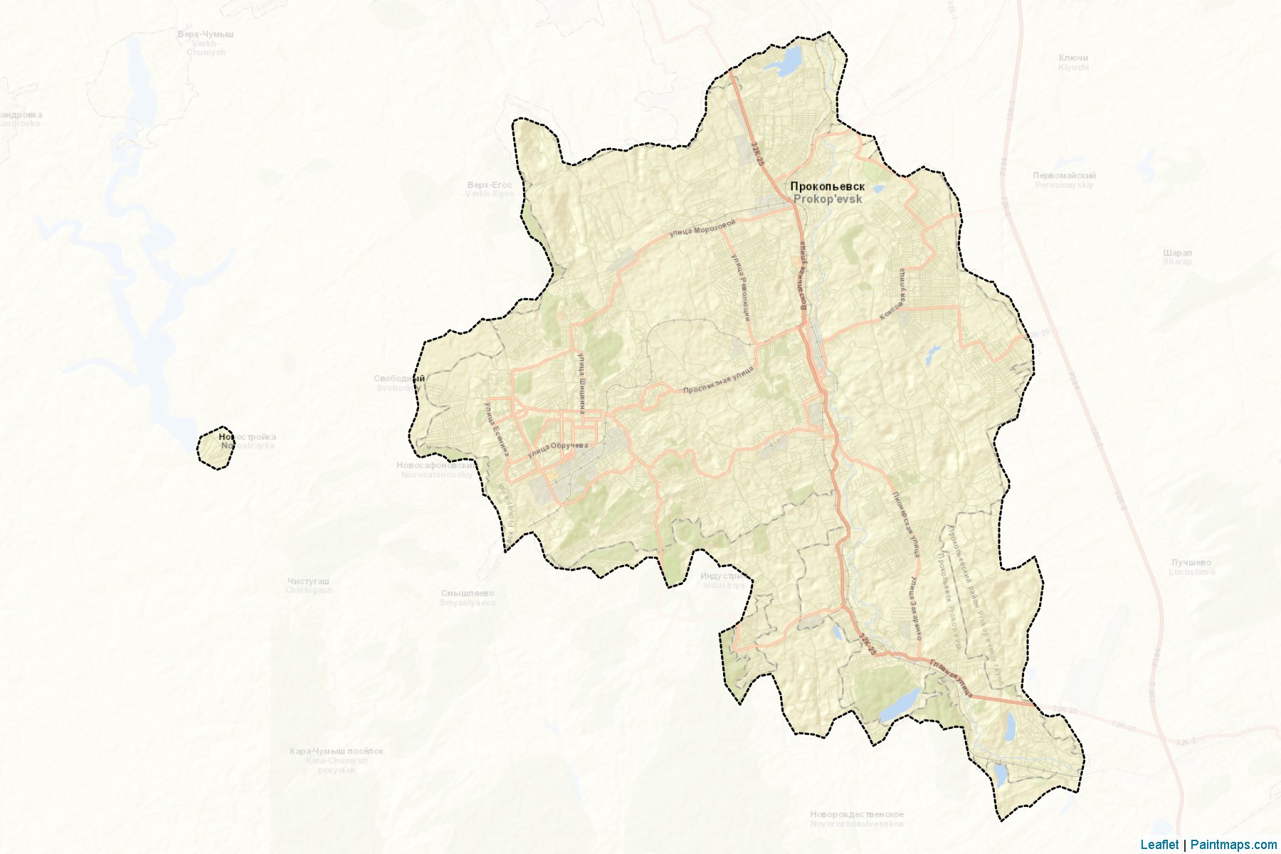 Muestras de recorte de mapas Prokop'evsk (Kemerovo)-2