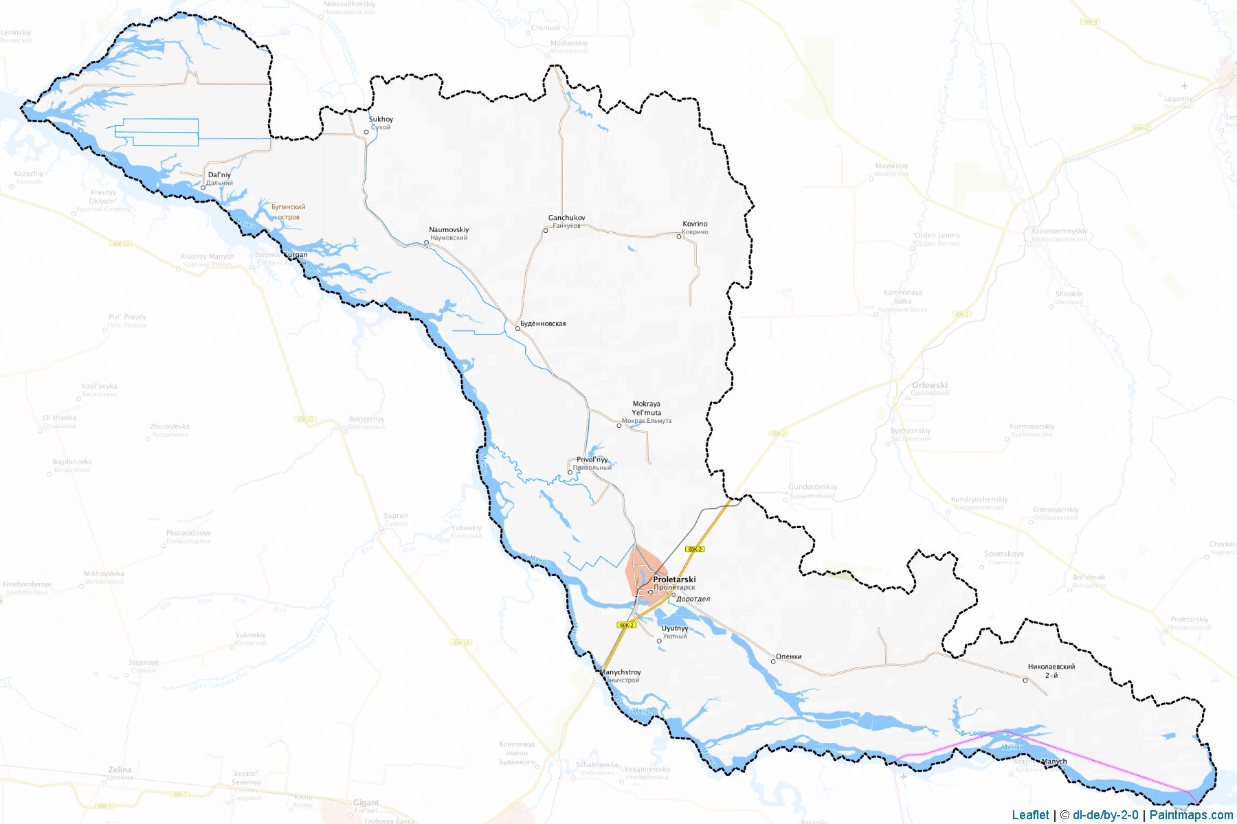 Muestras de recorte de mapas Proletarskiy (Rostov)-1