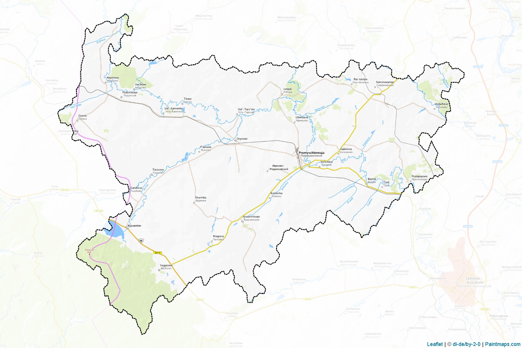 Muestras de recorte de mapas Promyshlennovskiy (Kemerovo)-1