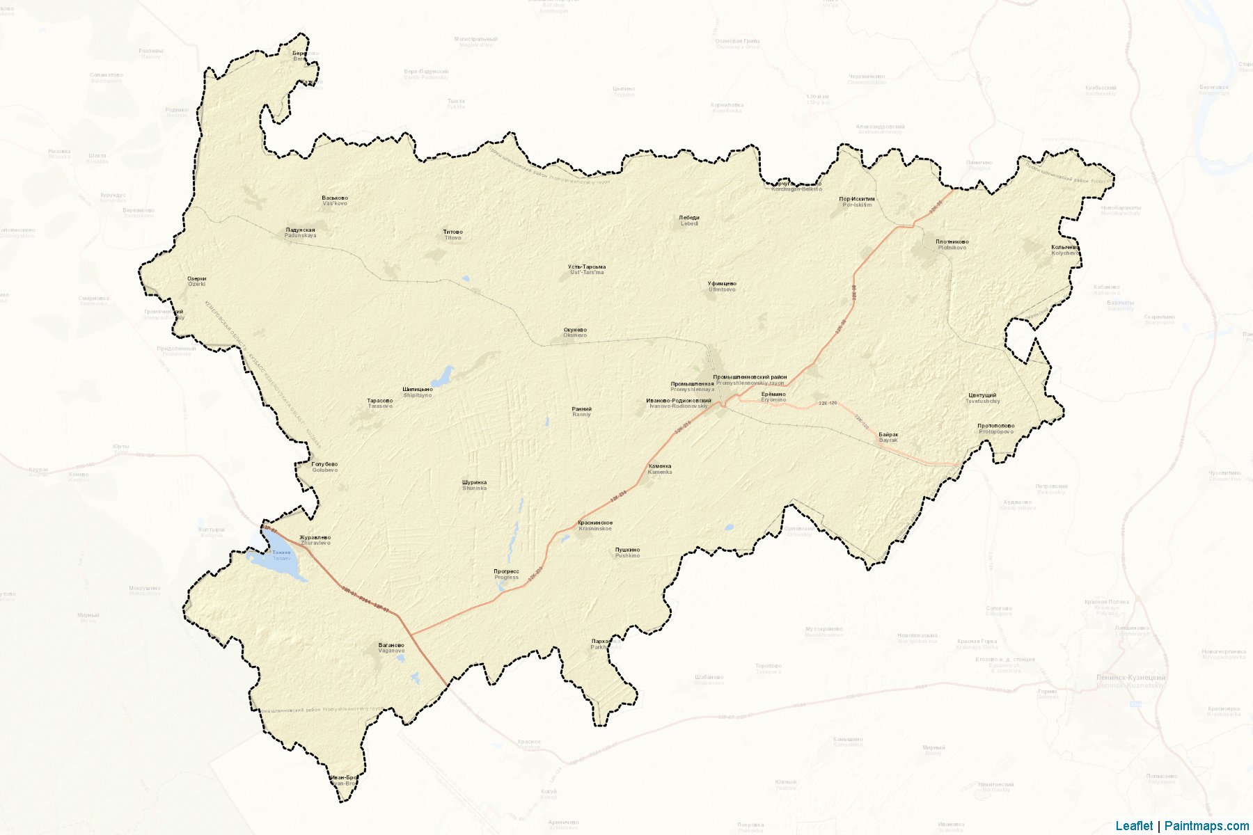 Promyshlennovskiy (Kemerovo) Map Cropping Samples-2