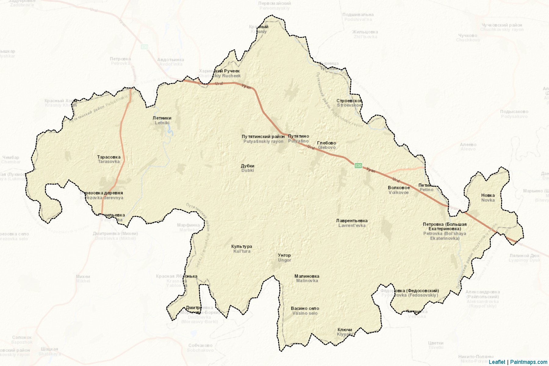 Muestras de recorte de mapas Putjatinskiy (Ryazan)-2