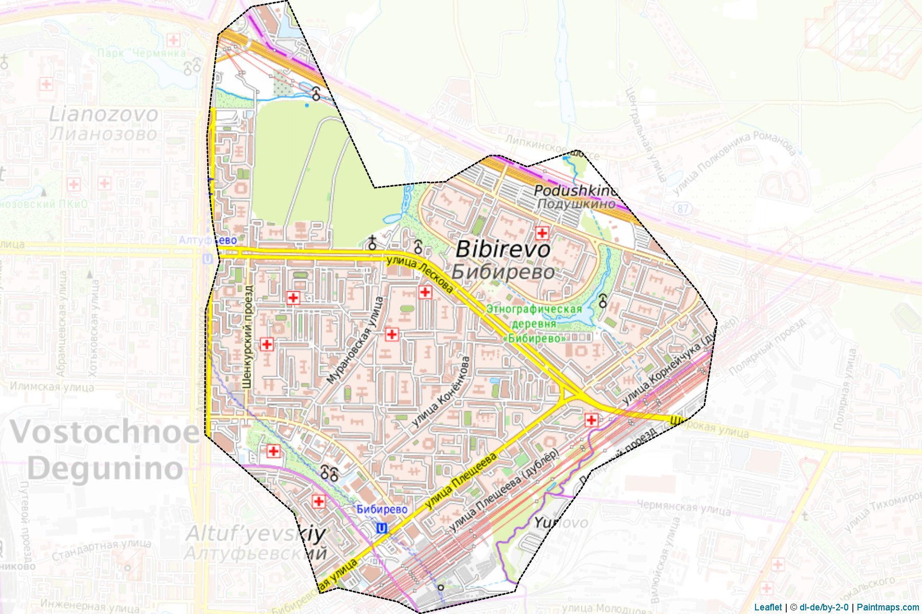 Bibirevo (Moscow City) Map Cropping Samples-1