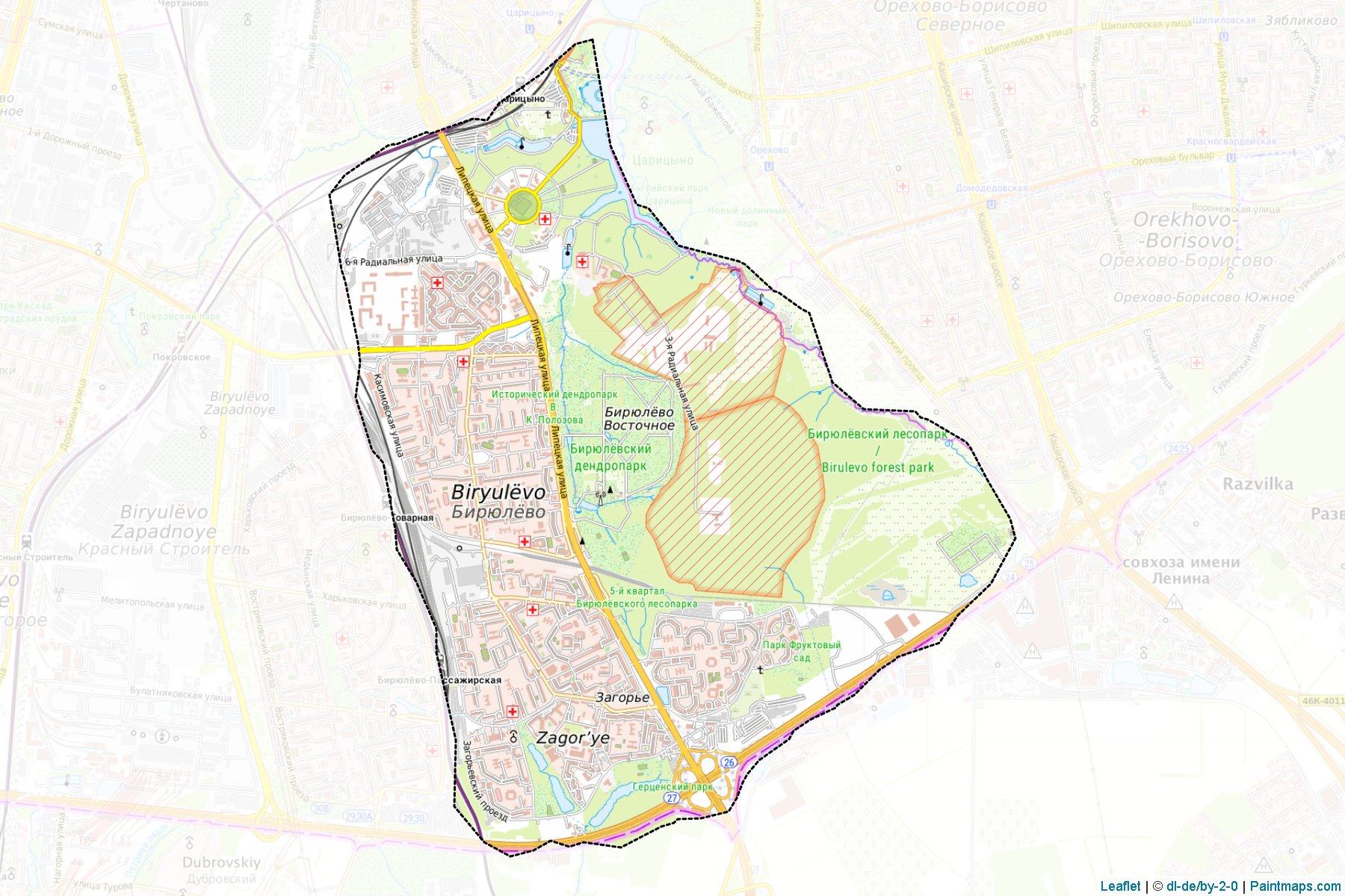 Muestras de recorte de mapas Birjuljovo Vostochnoe (Moscow)-1