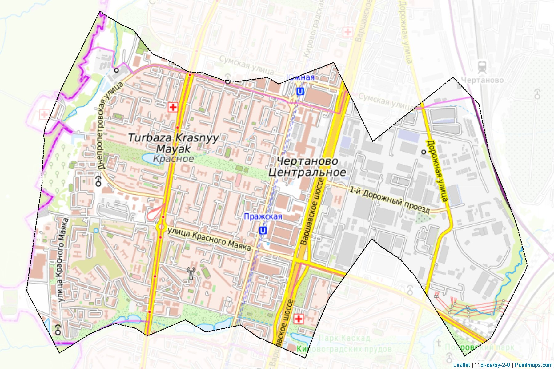 Muestras de recorte de mapas Chertanovo Central'noe (Moscow)-1