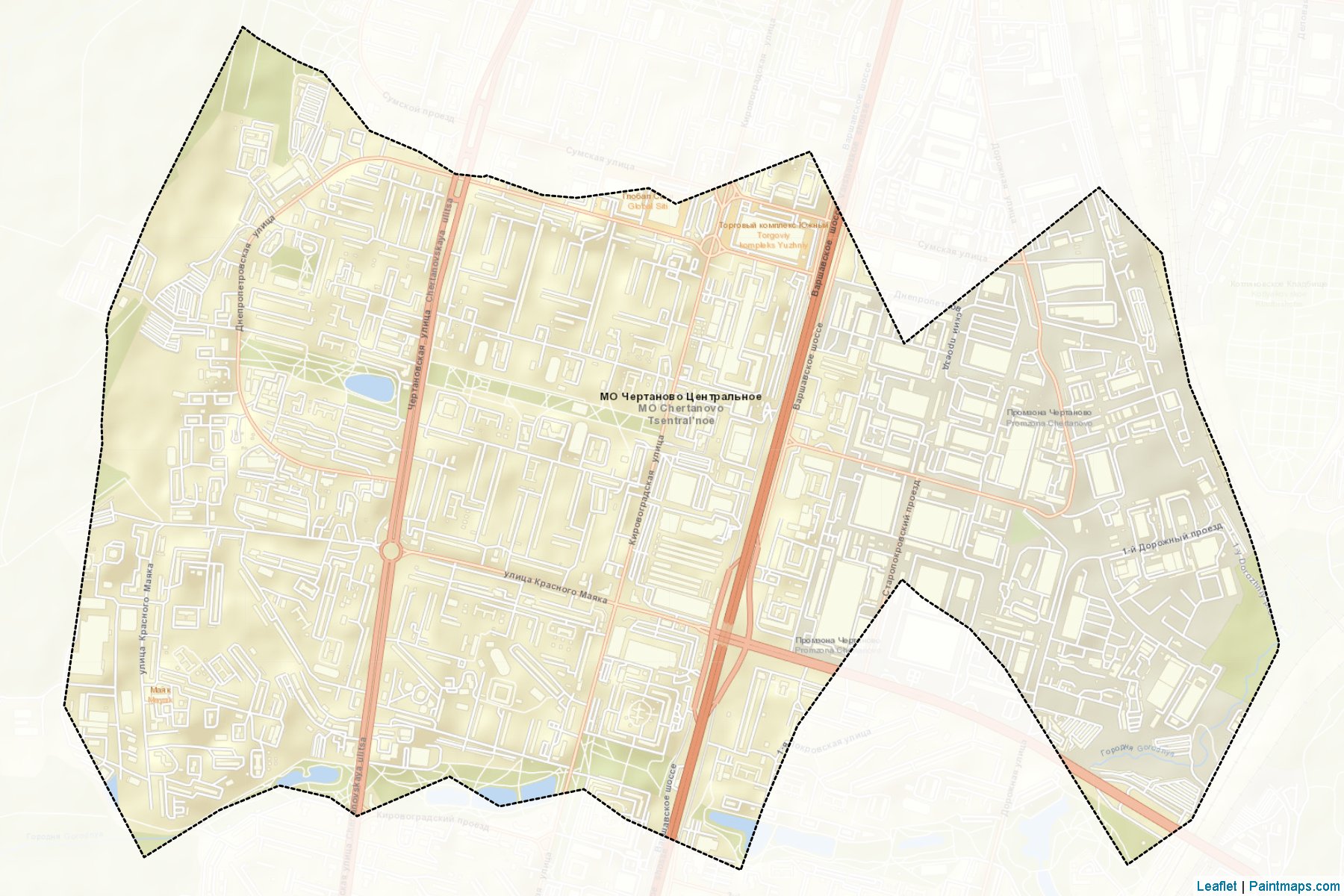 Muestras de recorte de mapas Chertanovo Central'noe (Moscow)-2