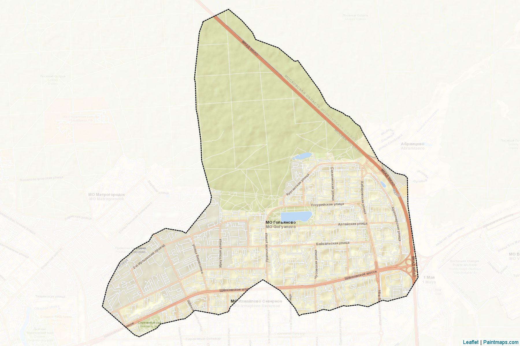 Muestras de recorte de mapas Gol'janovo (Moscow)-2