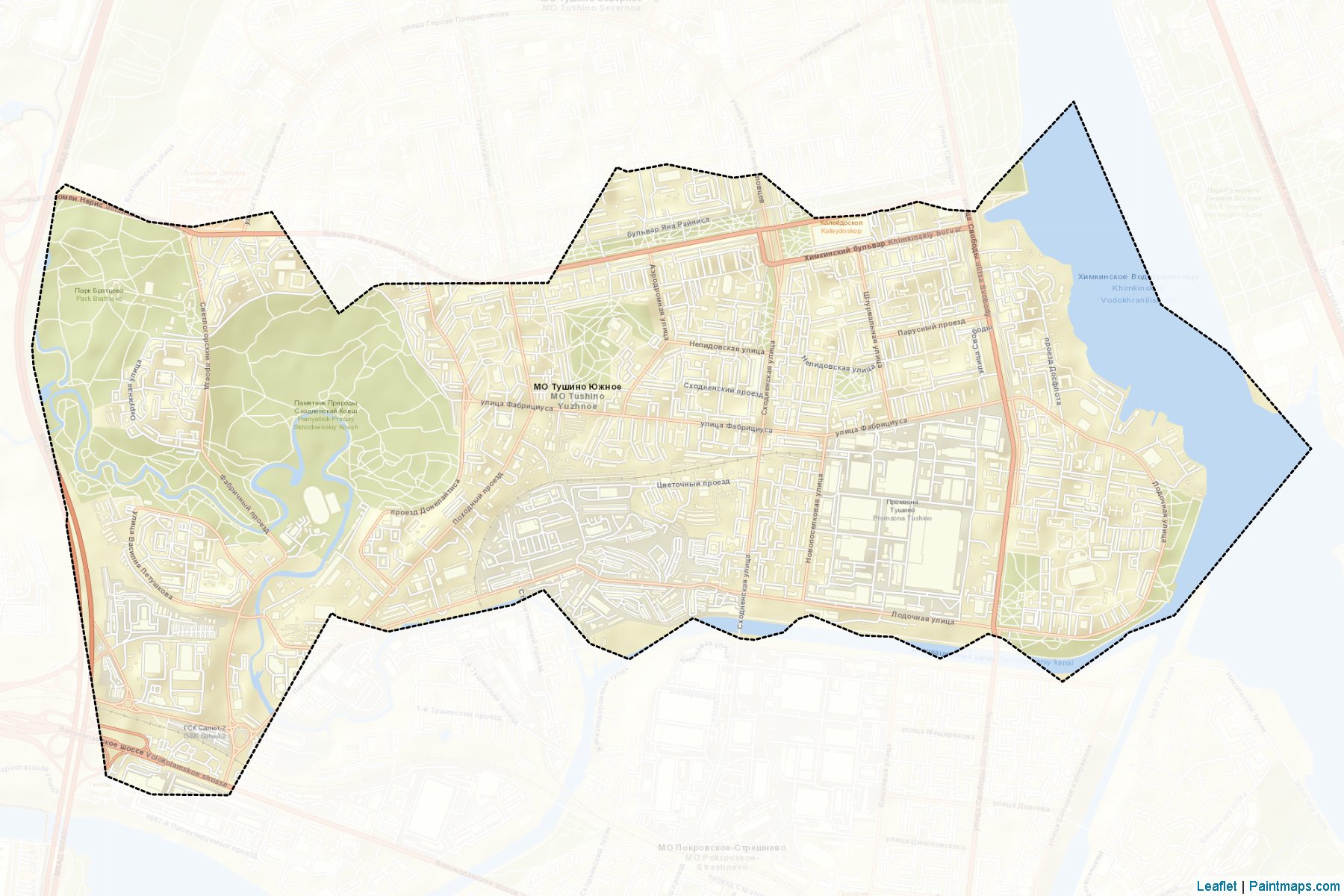 Muestras de recorte de mapas Juzhnoe Tushino (Moscow)-2