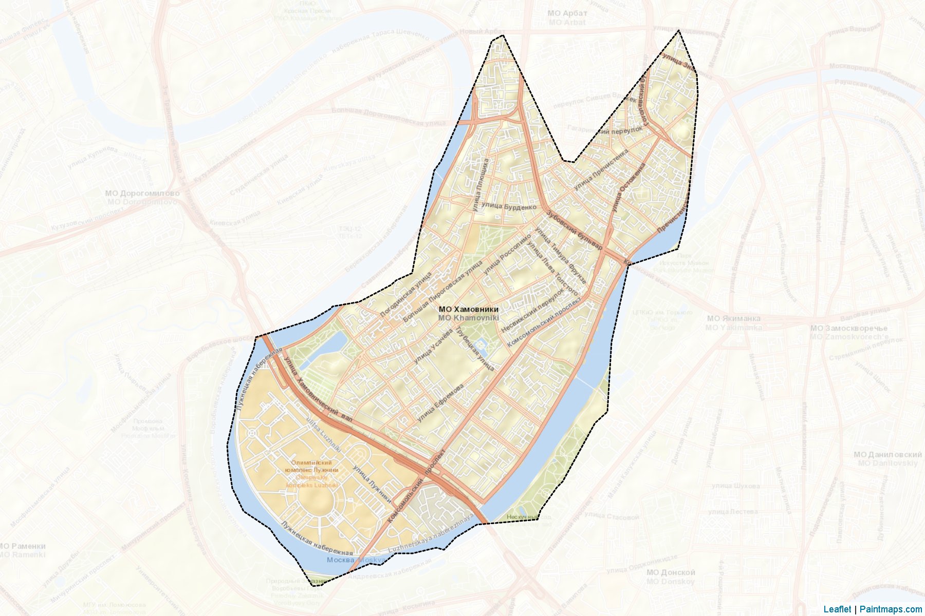 Muestras de recorte de mapas Khamovniki (Moscow)-2