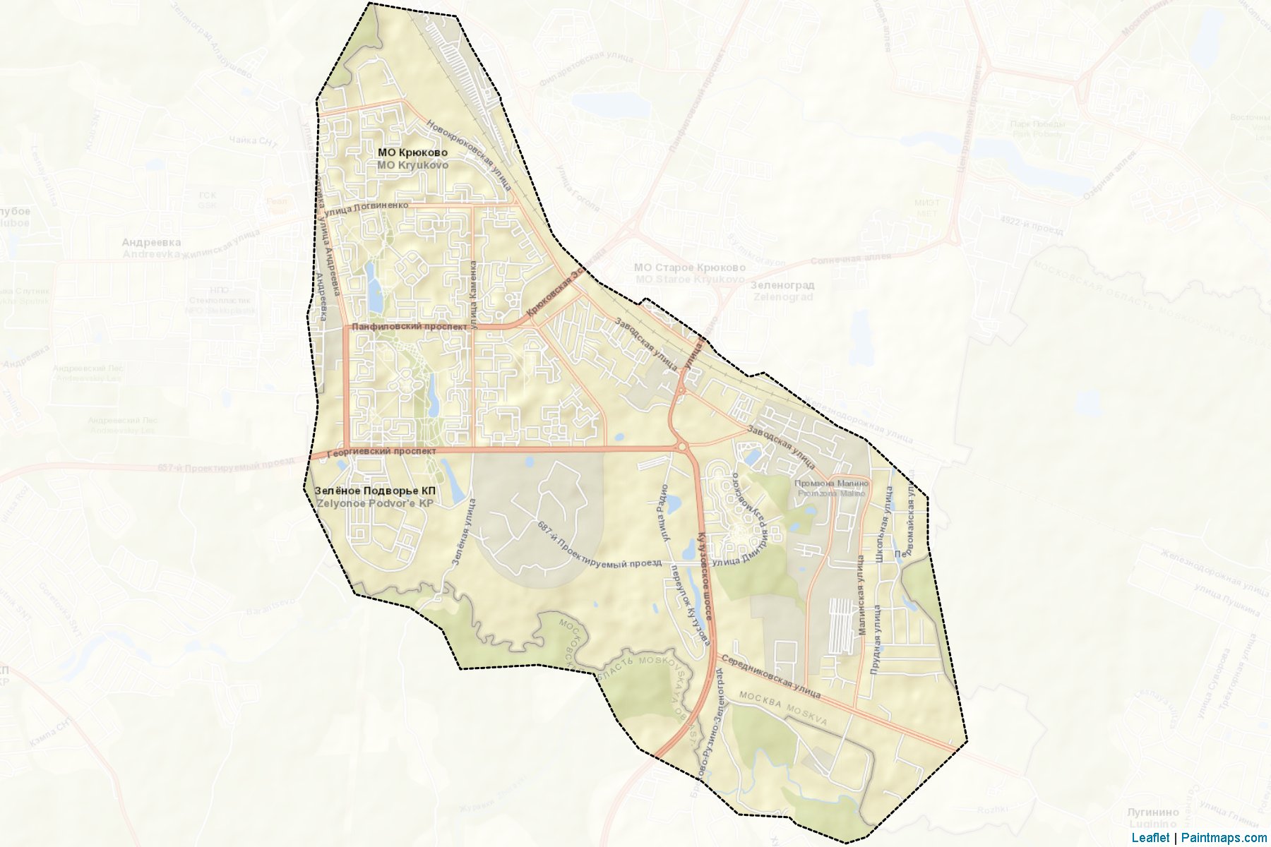 Muestras de recorte de mapas Krjukovo (Moscow)-2