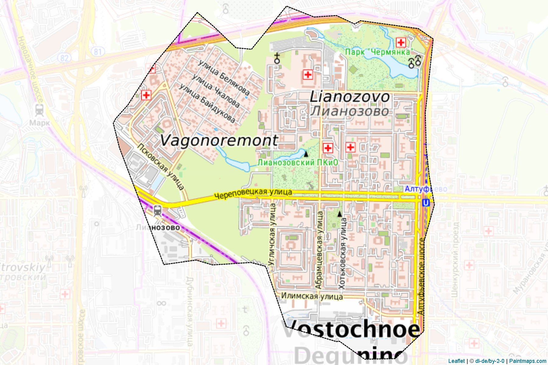 Muestras de recorte de mapas Lianozovo (Moscow)-1