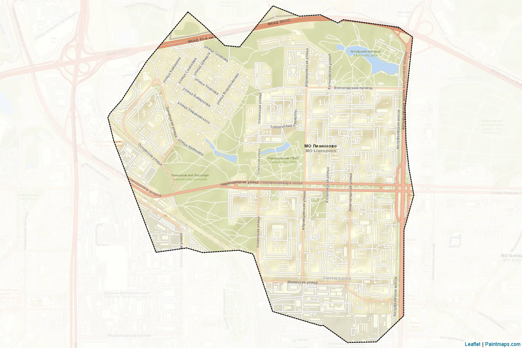 Muestras de recorte de mapas Lianozovo (Moscow)-2