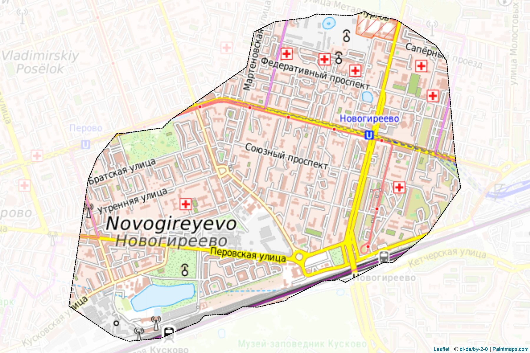 Muestras de recorte de mapas Novogireevo (Moscow)-1