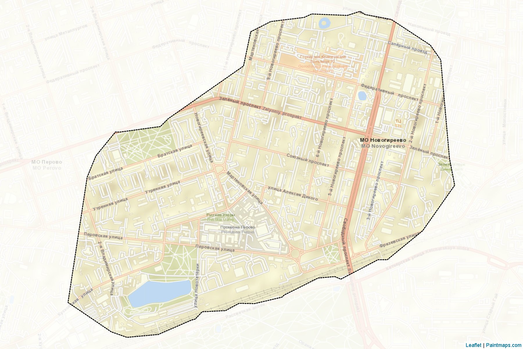 Muestras de recorte de mapas Novogireevo (Moscow)-2