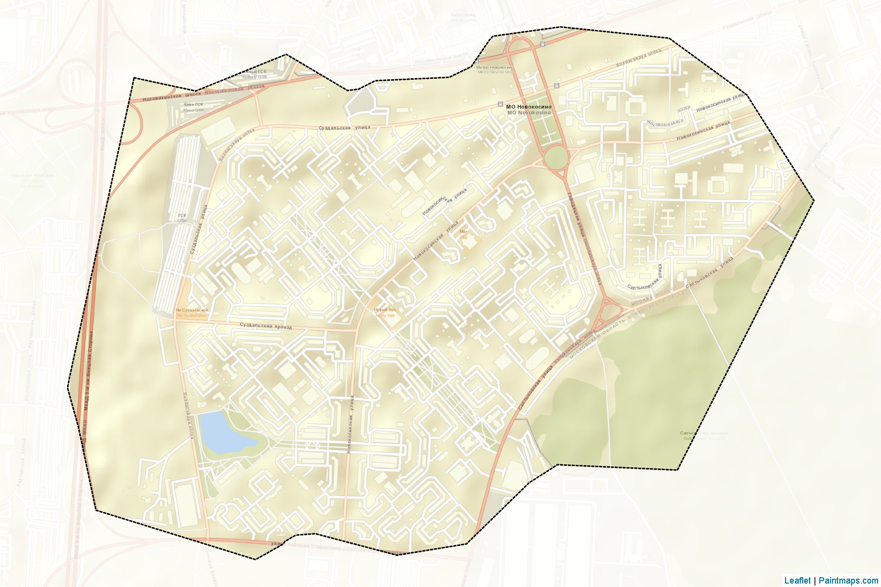 Novokosino (Moscow City) Map Cropping Samples-2