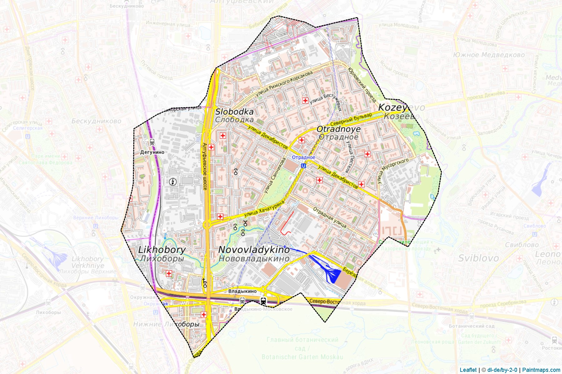 Muestras de recorte de mapas Otradnoe (Moscow)-1